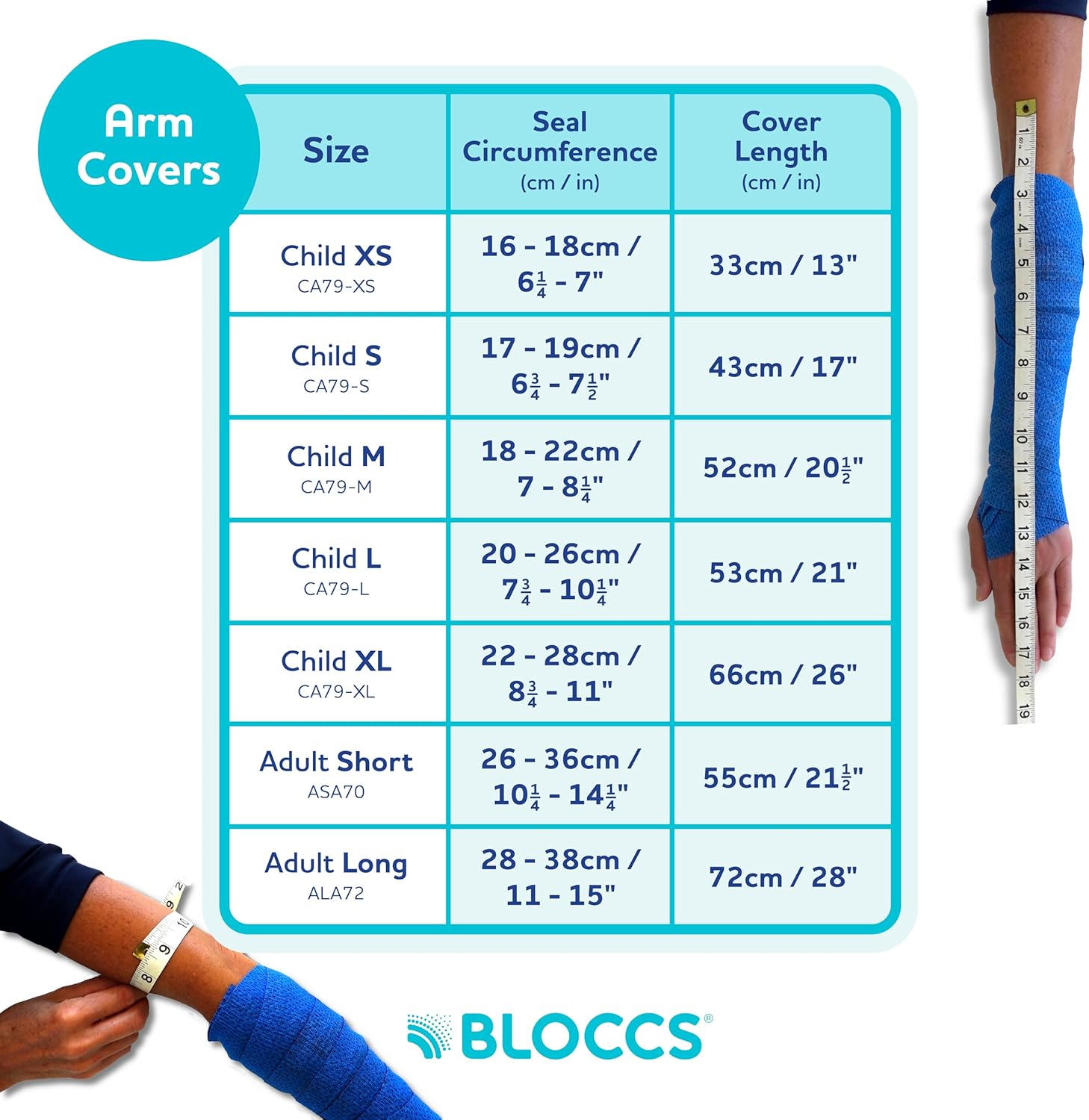 Bloccs Waterproof Cast Cover - #ALA72 - Adult Long Arm image number 5
