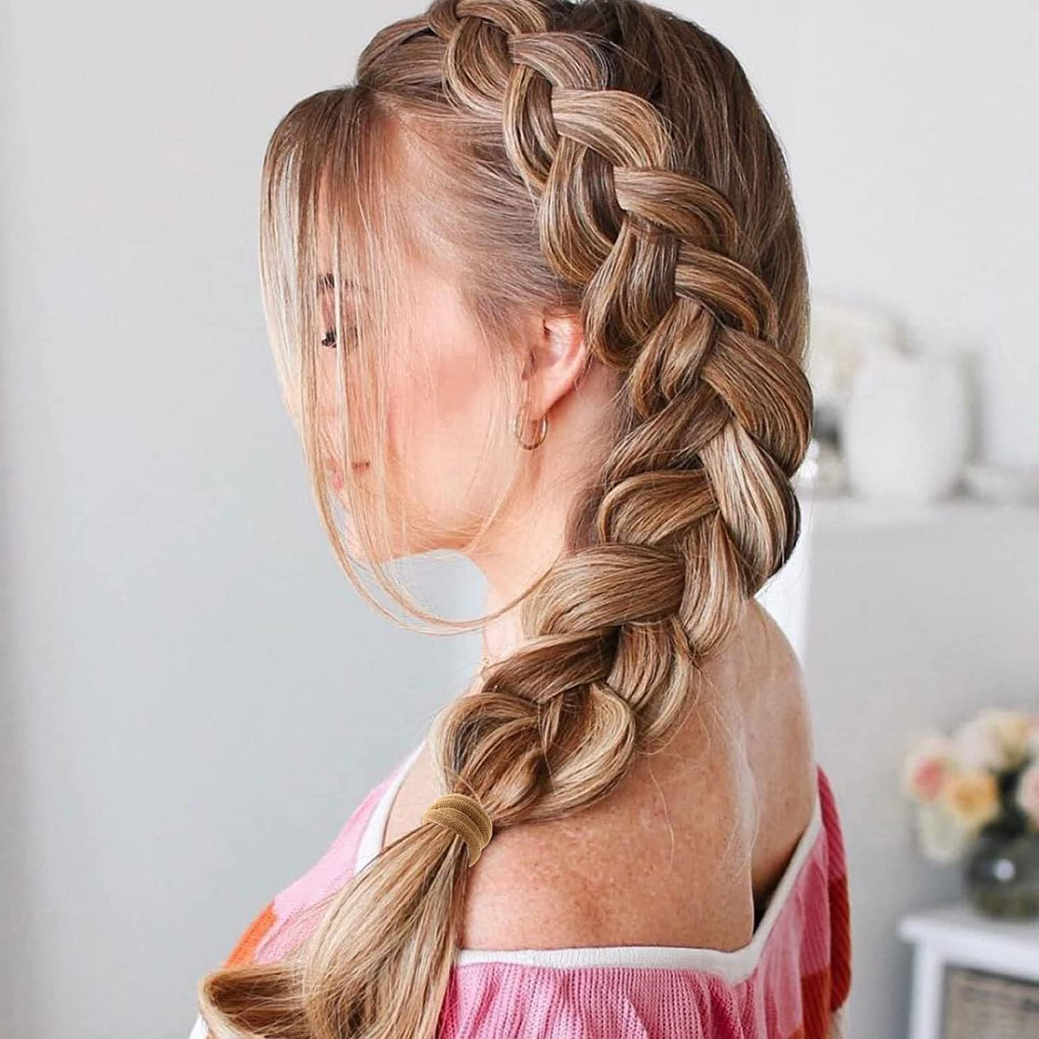 4Styles (31PCS) Elasticity Hair Band Medium Hair Ties Ponytail Holder Kate Bosworth Hair Tie Chloe Moretz Hair Ties No Crease Damage image number 3