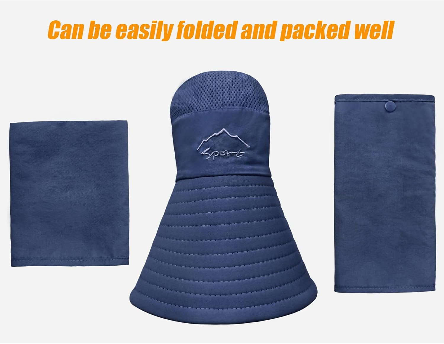 Fishing Hat for Men & Women, Outdoor UV Sun Protection Wide Brim Hat with Face Cover & Neck Flap - Black image number 6