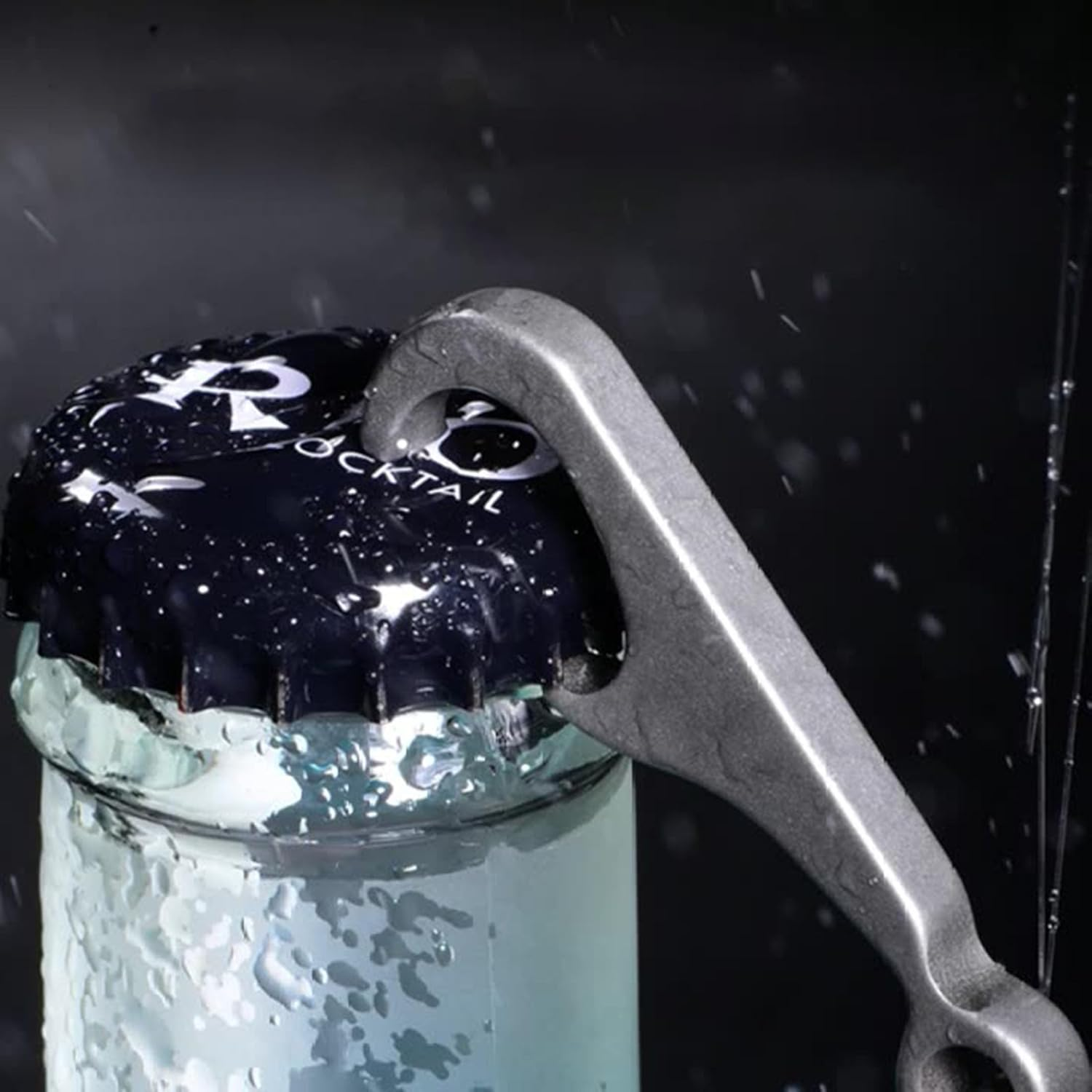 Titanium Mini Bottle Opener Keychain with Stainless Steel Key Ring Lightweight Portable EDC Mini Keychain Tool image number 5