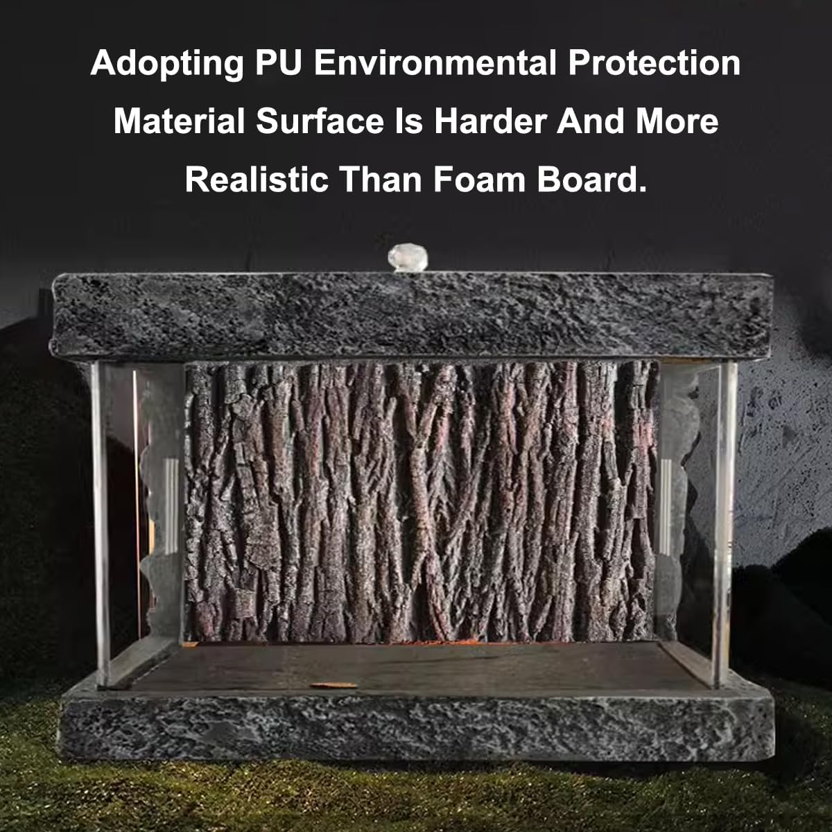 AIMALL 3D Aquarium Background Board - 17.7 X 11.02 Inches Realistic Rock Design, Decorative Fish Tank Landscape, Turtle Tank and Reptile Box Background