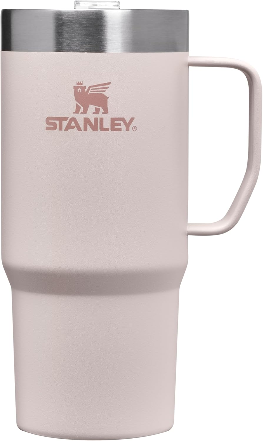 Stanley Everyday Camp Mug 16 Oz | Press Fit Drink through Lid | Cup for Coffee, Tea and Drinks | Insulated Stainless Steel Coffee Mug | Bpa-Free | Rose Quartz