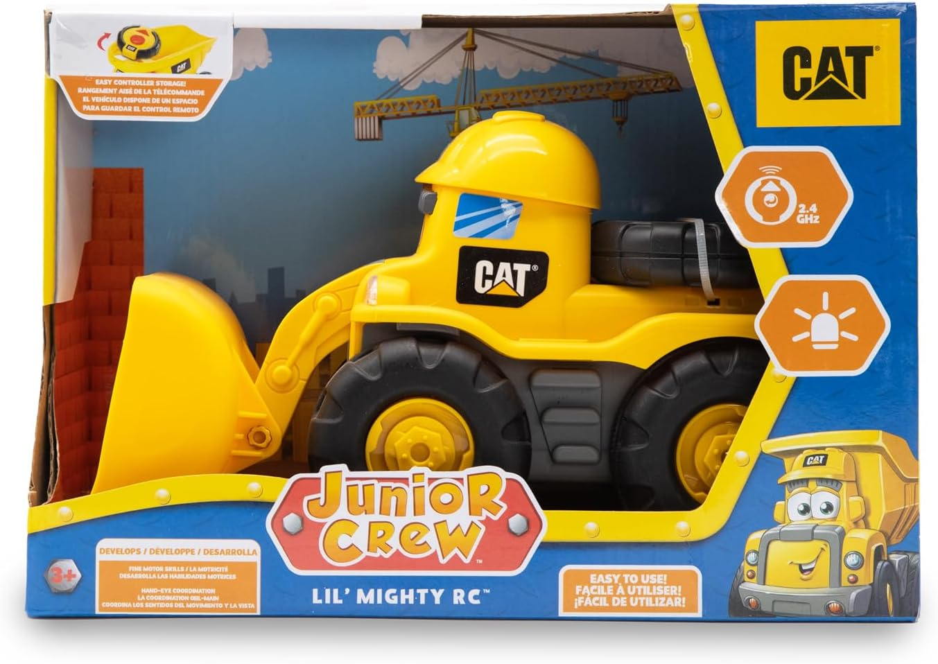 CAT Construction Toys, RC Remote Control Loader Truck - 10.5 Inch Length, Child Friendly Controller, Stowable Controller, Working Headlights - Batteries Included! image number 6