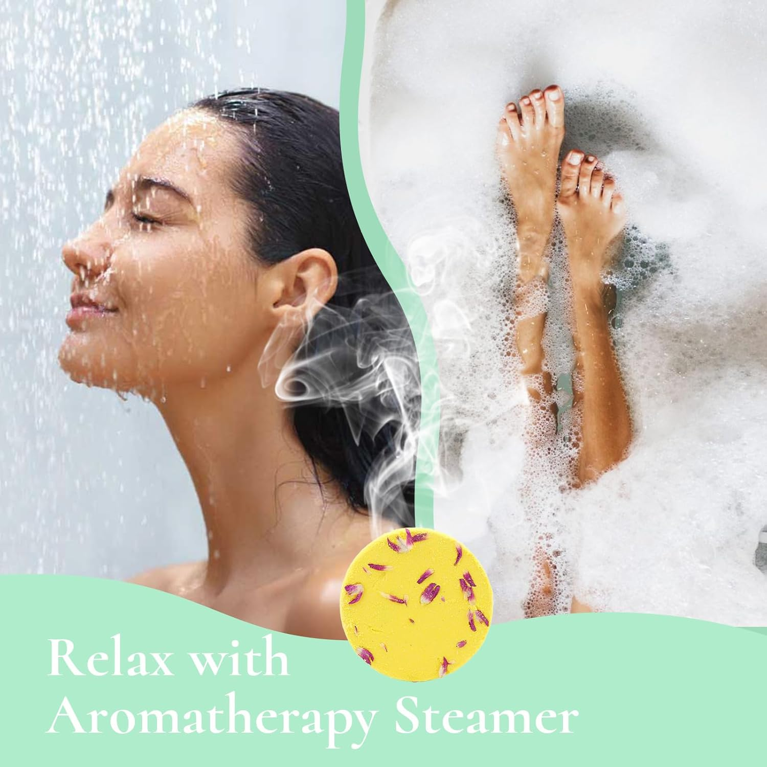 Aromatherapy Shower Steamers, 8 Pcs with Box, 8 Fragrances, Shower Bomb Tablets Set, Natural Ingredients, Self Care, Relaxation for Women Men, Gifts for Women image number 6