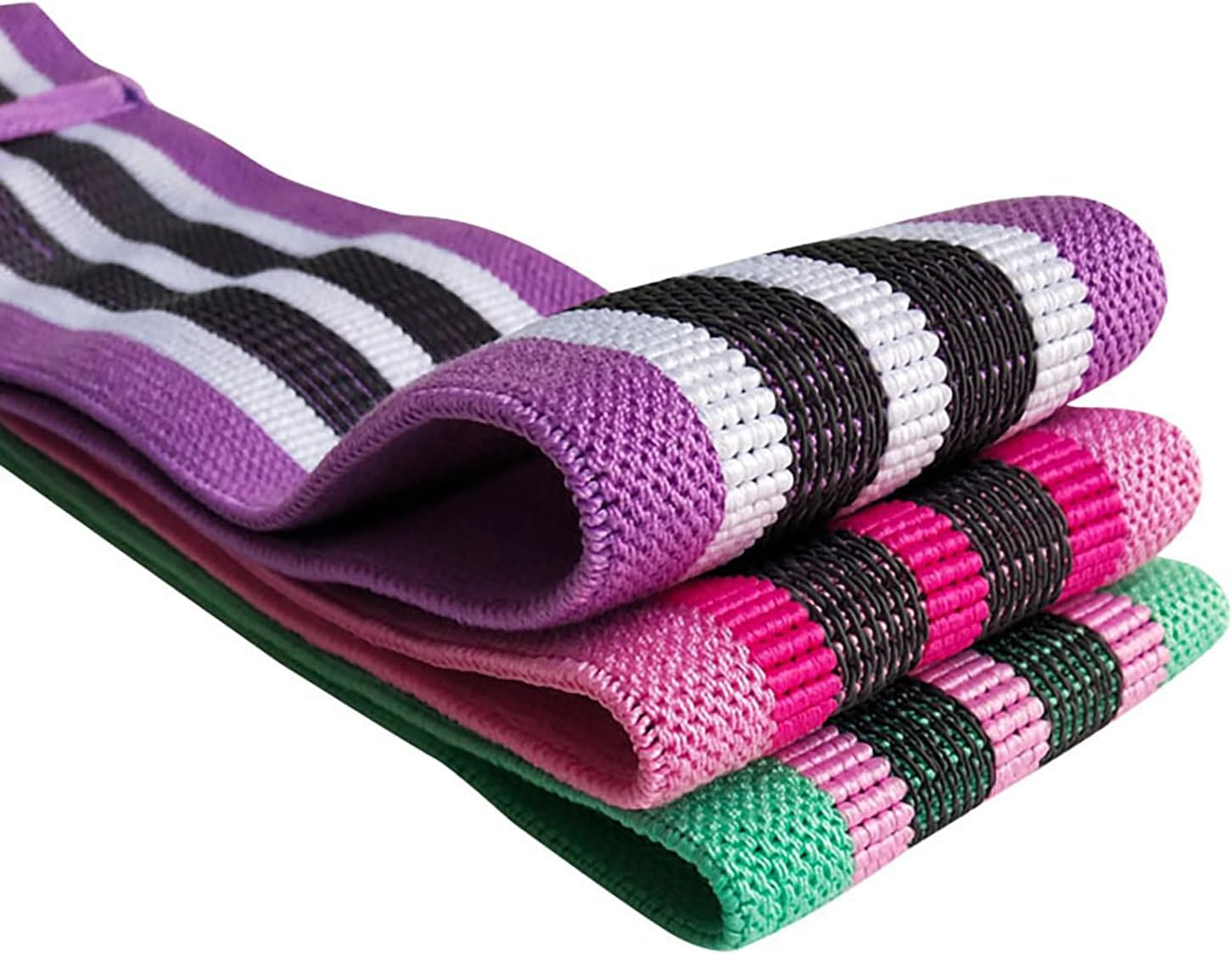 3 Pcs Resistance Bands Sets for Legs and Butt Women anti Slip Workout Fitness Bands Green 8Cm Width * Circumference 56Cm image number 4