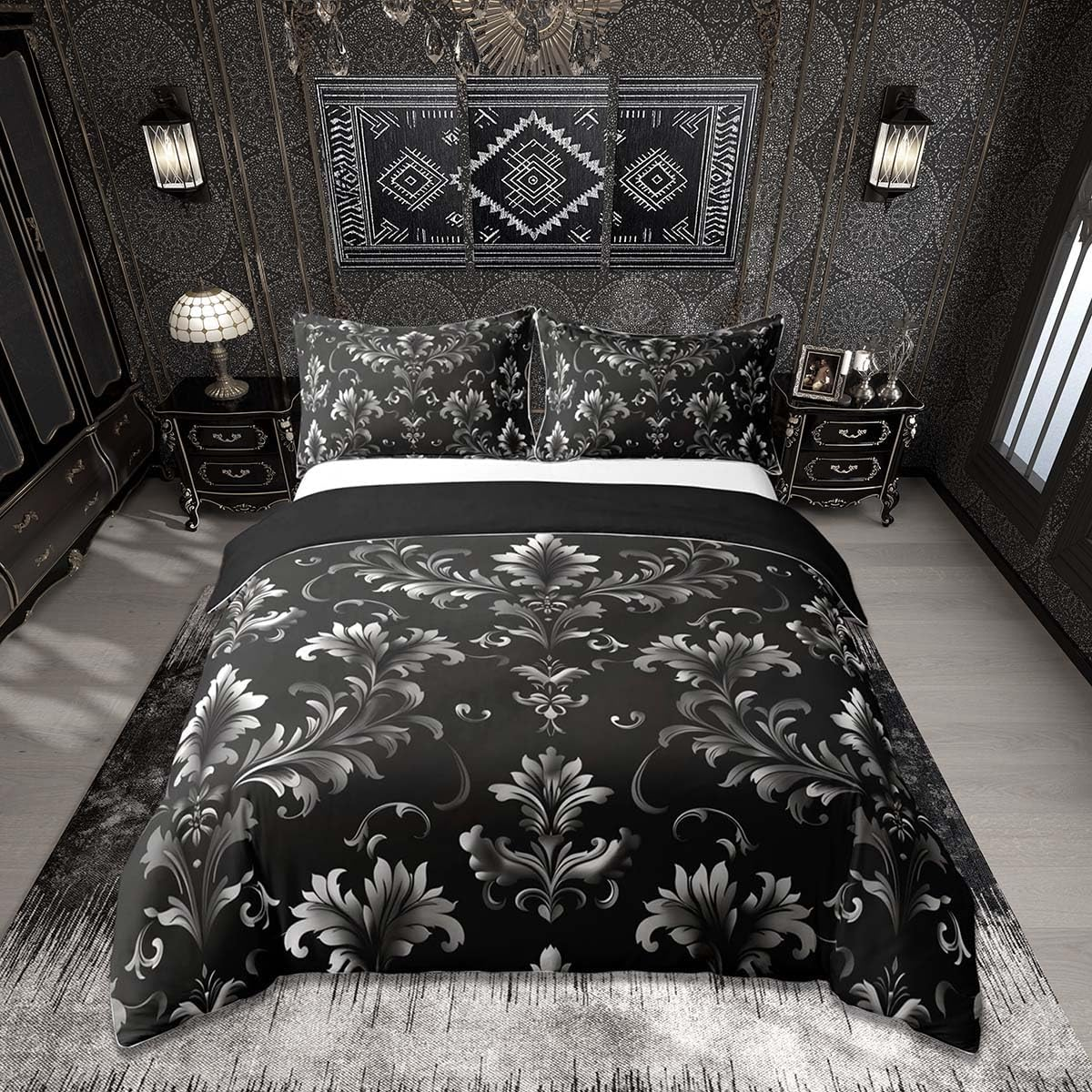 Homemissing Grey and Black Checkered Duvet Cover Set Single Size for Kids Boys Girls Diamond Grid Bedding Set Groovy Geometric Duvet Cover with 1 Pillowcase Neutral Aesthetic Plaid Bedding