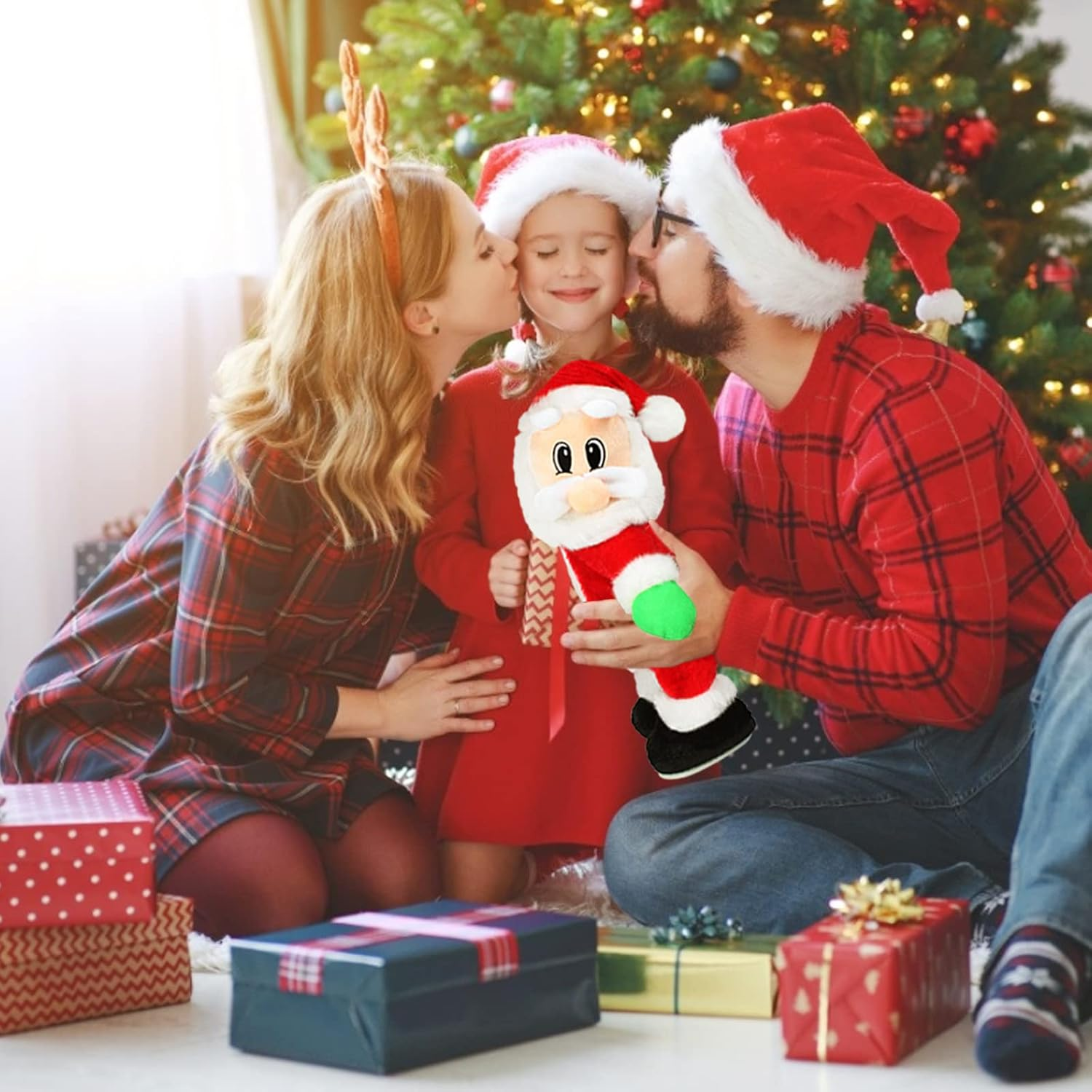 Sdenow Twerking Santa Claus,Booty Shaking Santa Dancing Santa Claus with Music Singing Animated Christmas Santa Toys for Kids - English Song