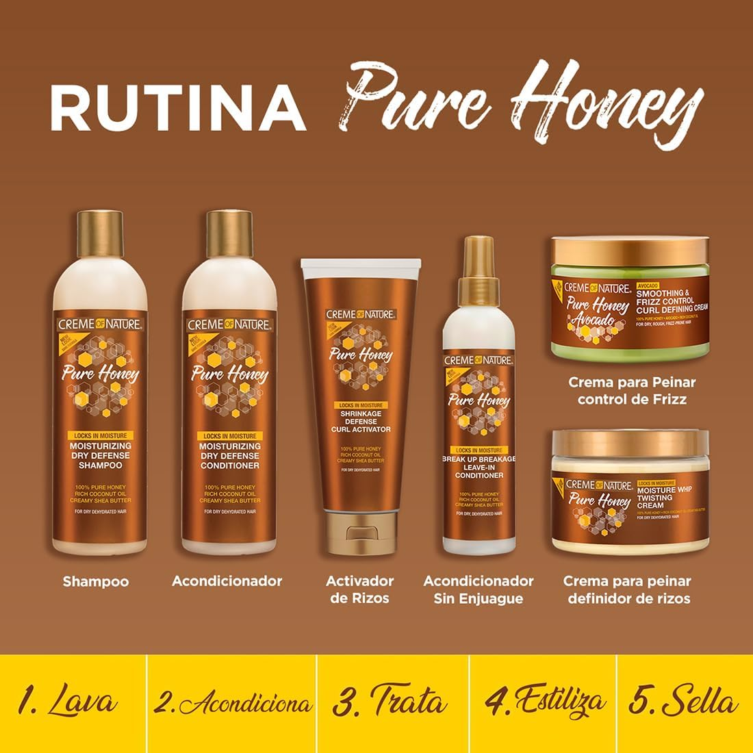 Creme of Nature Coconut Oil & Shea Butter Shampoo By,Dry Defense for Damaged Hair, Formula with Pure Honey, 12.07 Fl Oz image number 5