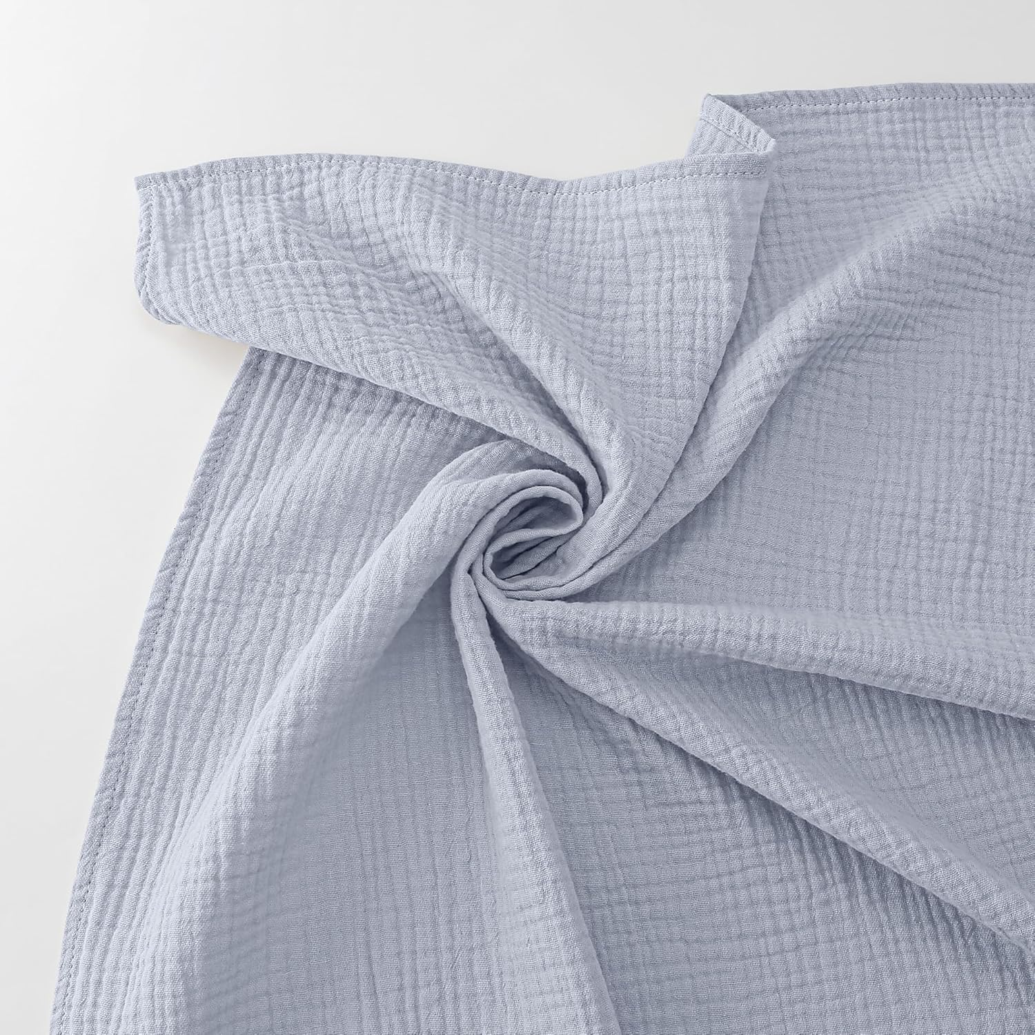 Bearmoss Muslin Swaddle Blankets 3 Pack Cotton Newborn Receiving Blanket, Large 38 X 40 Inches, Soft Breathable Baby Swaddles for Boys & Girls (Blue Moon) - Cute Clouds image number 4