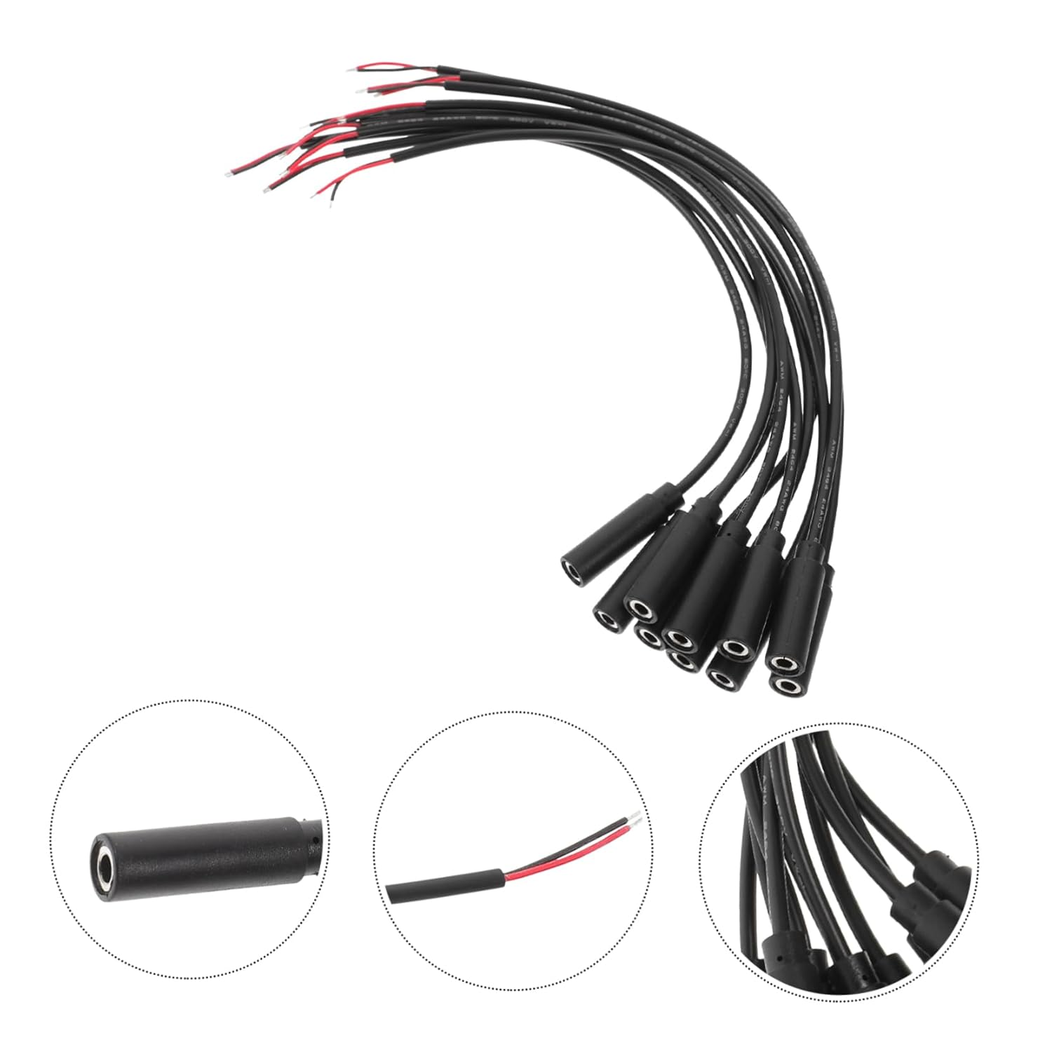 Tofficu 10Pcs Female Plug to Bare Wire Audio Cable Durable Mono Plug Jack Connector for Headphones Earphones Microphones and Media Players for Cable Repair image number 2