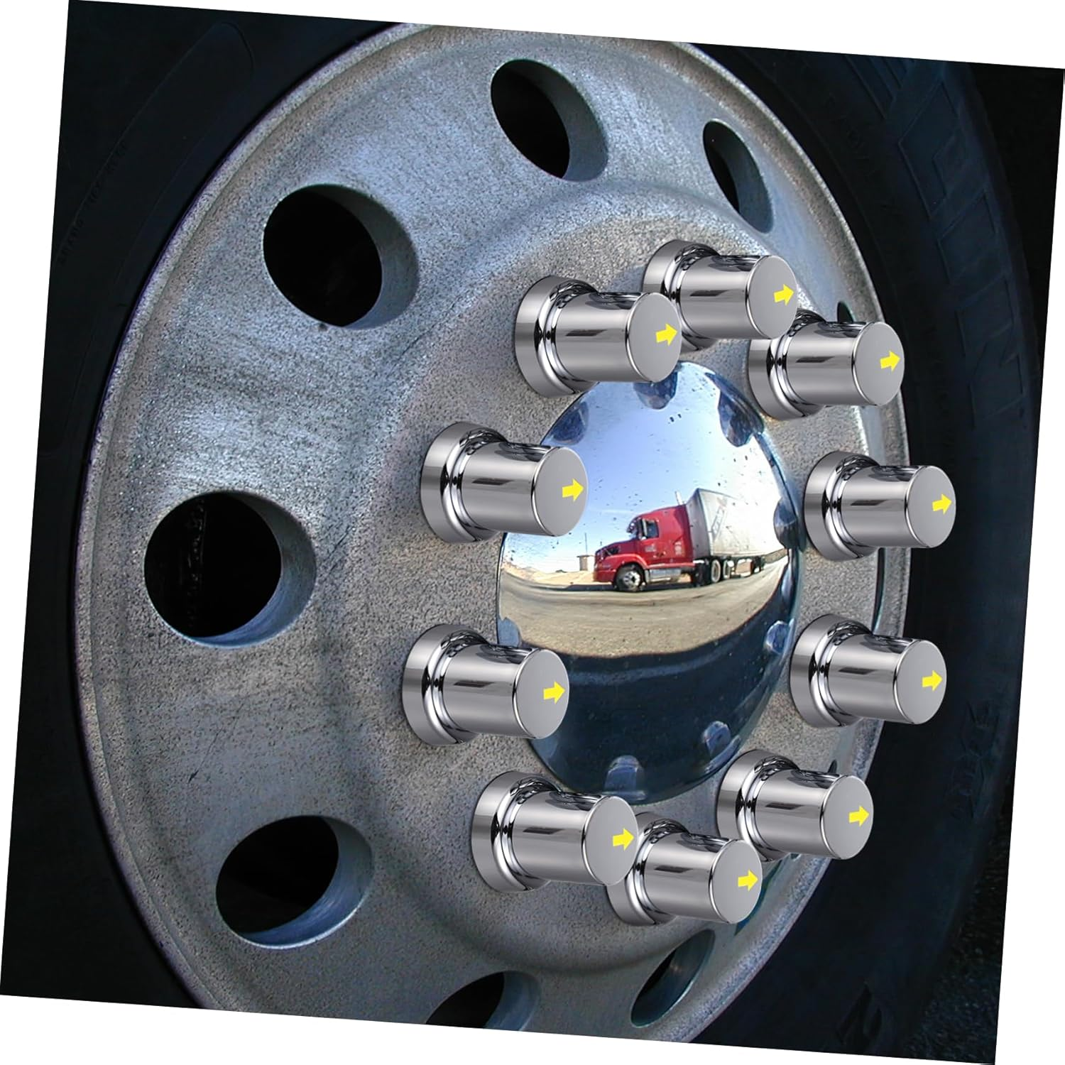 BUGUUYO 20Pcs Wheel Nut for Trucks and Trailers Lug Nut Dust Caps Resistant Automotive Exterior Accessories image number 1