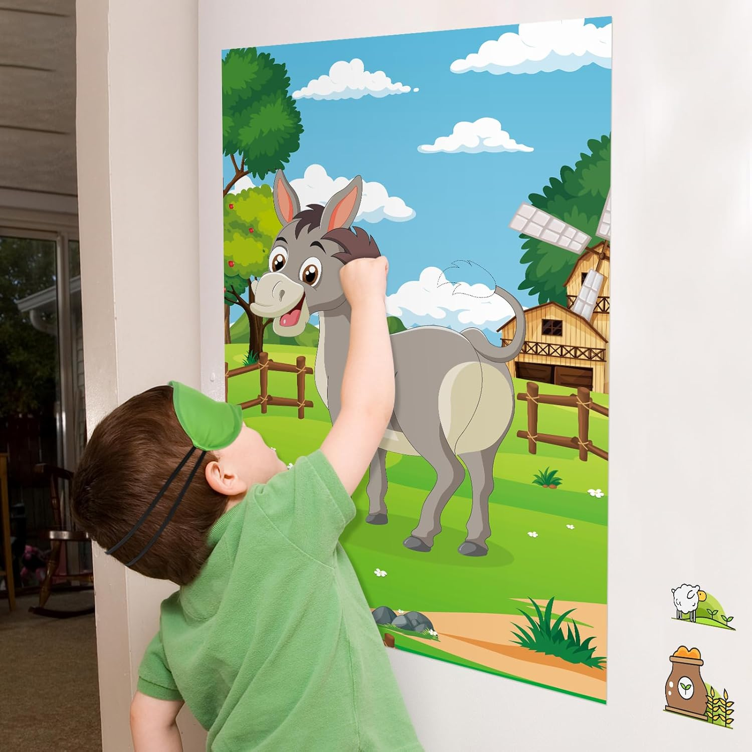 Hxezoc Pin the Tail on the Donkey Party Game with 48 Pcs Tails Large Donkey Games Poster for Kids Birthday Party Carnival Party Supplies image number 6