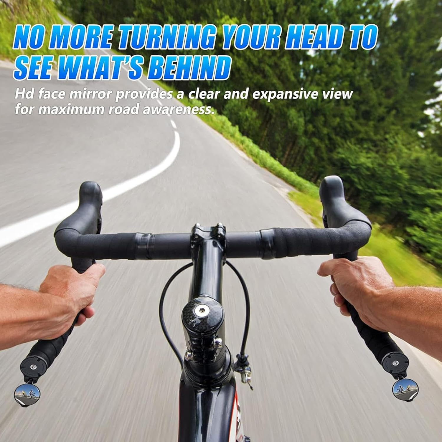 Bicycle Side Mirror - Foldable Ridings Parts Convex Lens | Bike Bar End Mount Rearview, Riding Part Convex Lens with Cover for Commuting Mountain Travel Urban Road Touring image number 1