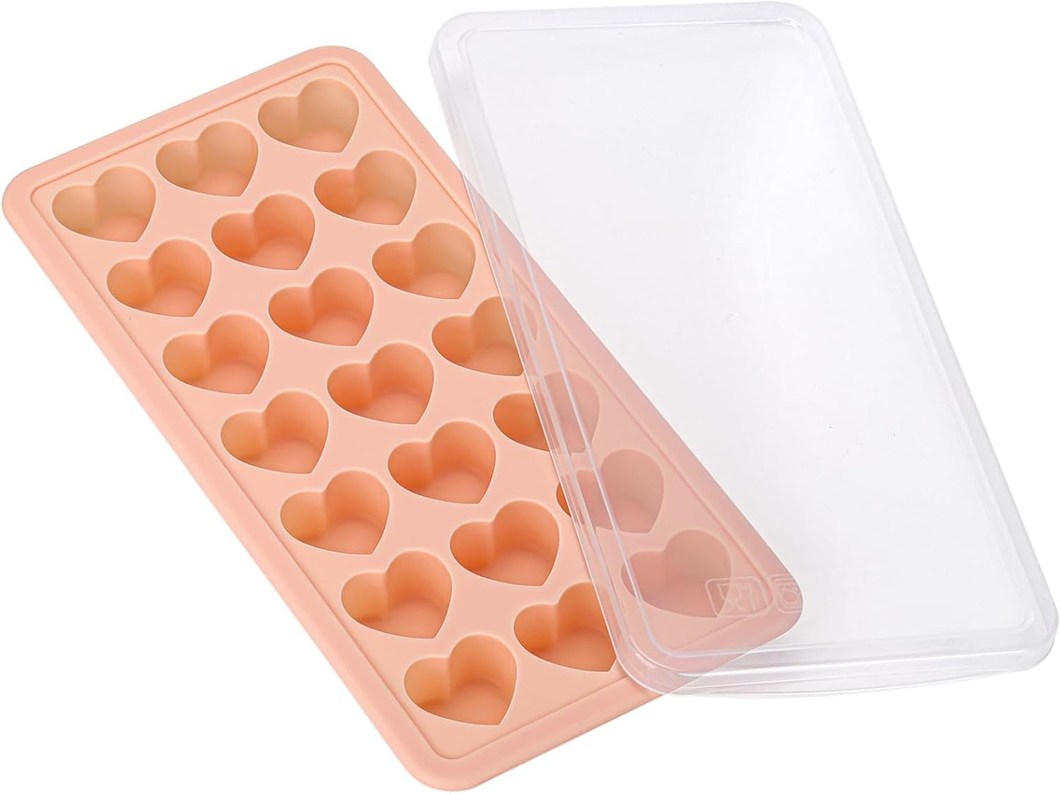 Heart Shaped Ice Cube Trays with Lid, Silicone Heart Mold, Easy Release Ice Trays, 21-Cavity Heart Molds for Ice Cubes, Gelatine, Chocolate, Baking and Candy - Pink image number 5