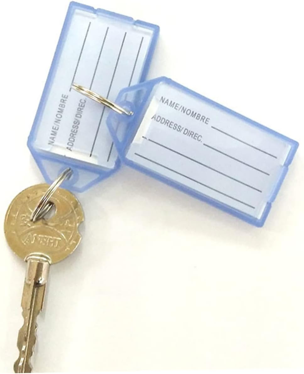 GRIRIW 40Pcs Luggage Label Keychain Plastic Key Tags Id Labels Hotel Luggage Tags image number 5