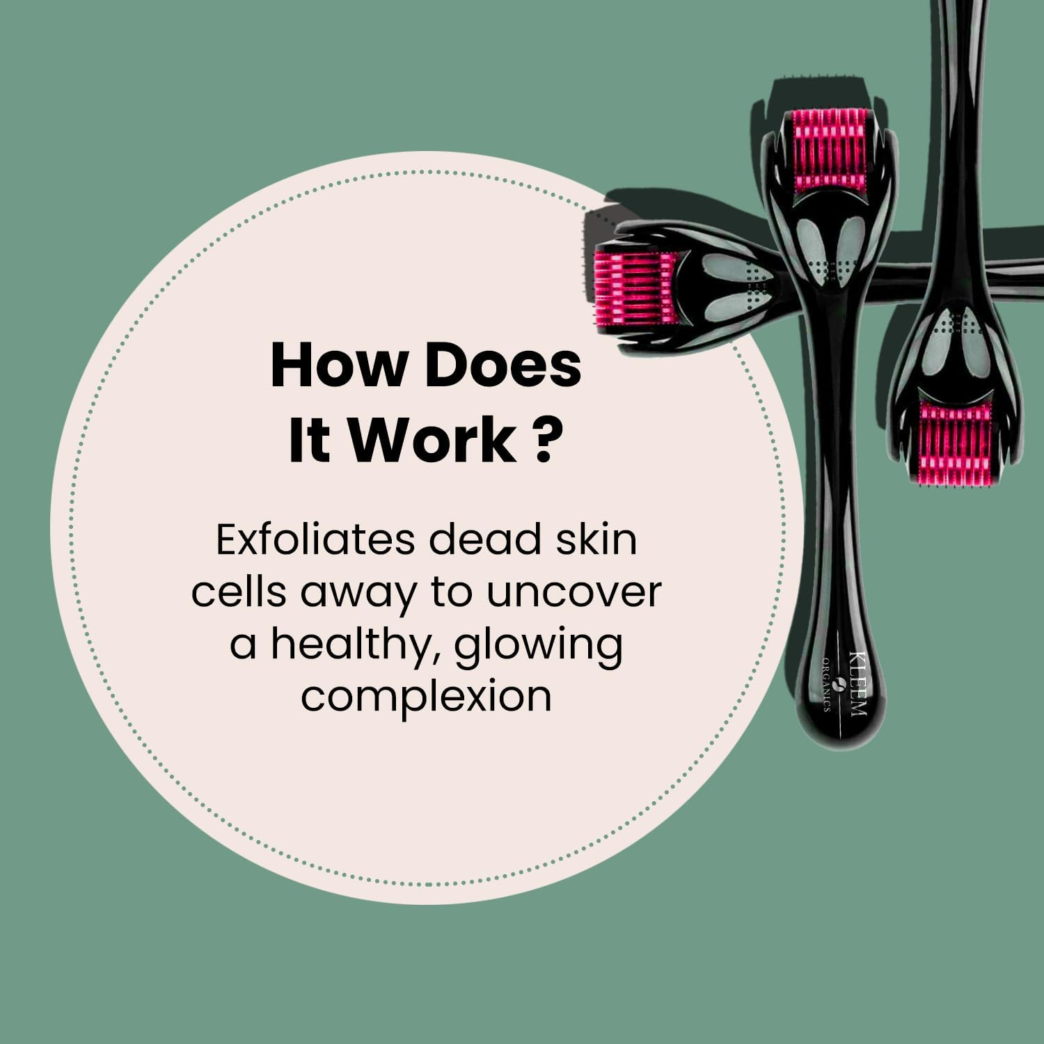 Beard Growth Roller| Derma Roller | Beard Roller | Titanium Micro Needling Roller for Men and Women | Stimulate Collagene, Beard and Hair Growth image number 2