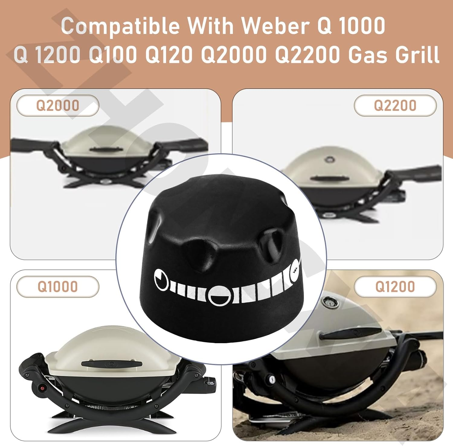 Replacment Gas Control Knob 60065 Compatible with W-Eber Q 1000 Q 1200 Q100 Q120 Gas Grill (2-3/8" in Diameter) image number 4