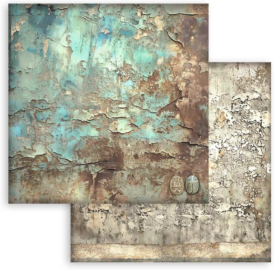 Stamperia Scrapbooking Small Pad 10 Sheets Cm 20.3 X 20.3 Cm Backgrounds Selection - Land of Pharaohs image number 2