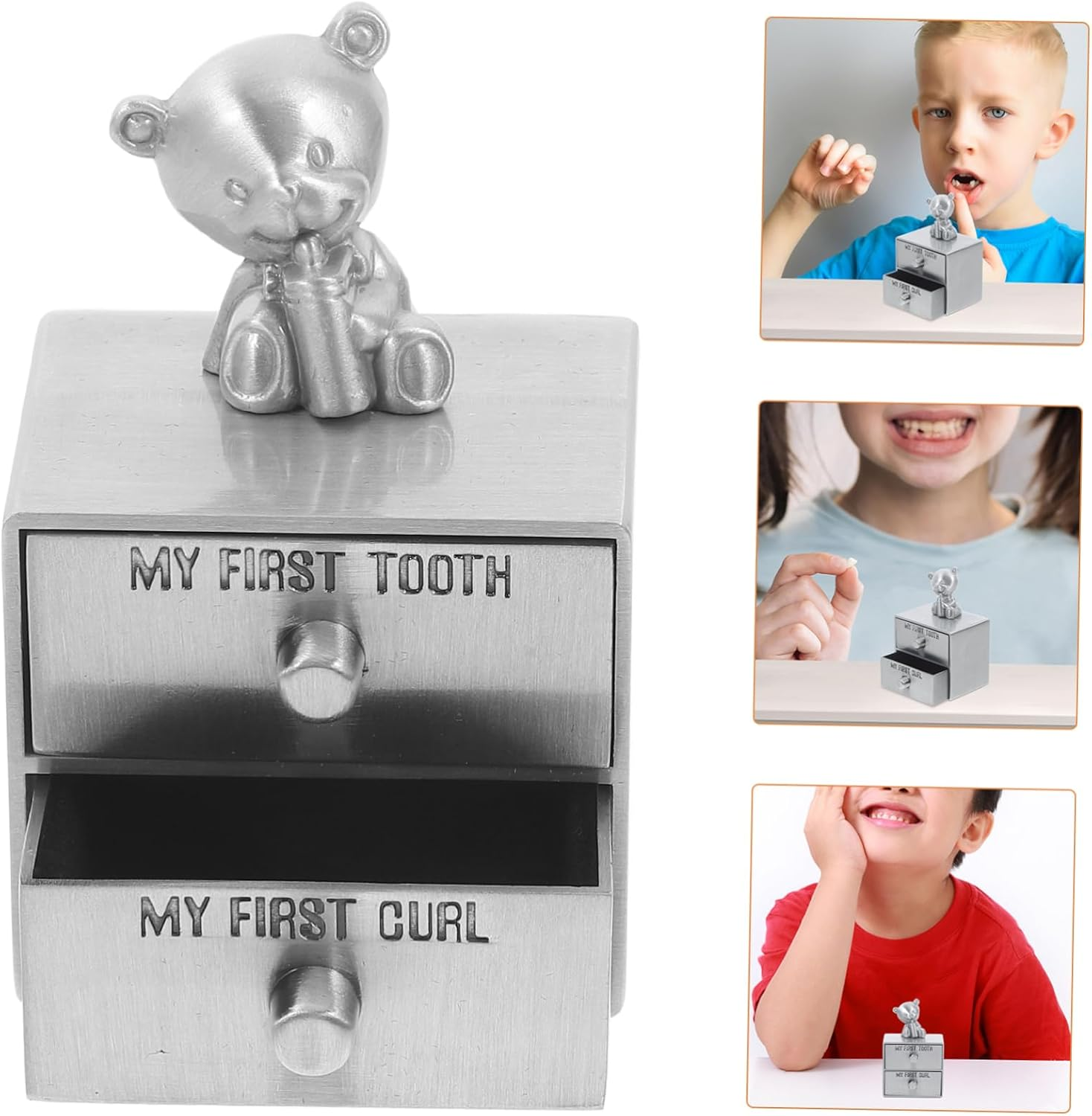 Teeth Storage Box Metal First Tooth Box for Nursery Storage Organization Products image number 6