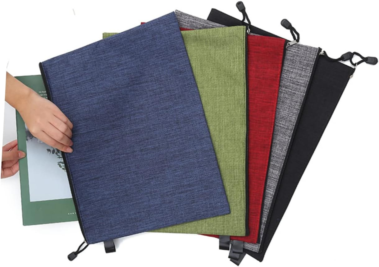 HAPINARY 8Pcs Oxford Zipper File Bags Water Bag Pouches for School Office Stationery Organizer Random Colors