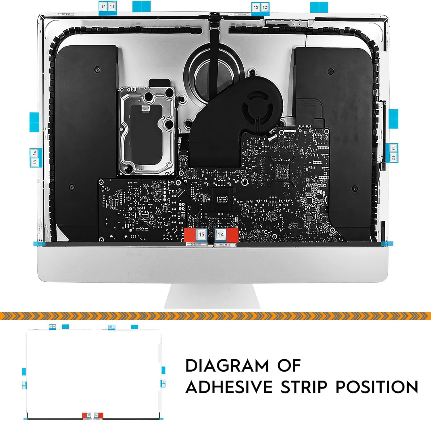 LCD Display Screen Adhesive Strips Sticker Replacement Tape Professional Repair Kit Compatible with Imac 27" A1419 Retina 2012-2015 (With Opening Tool) image number 6