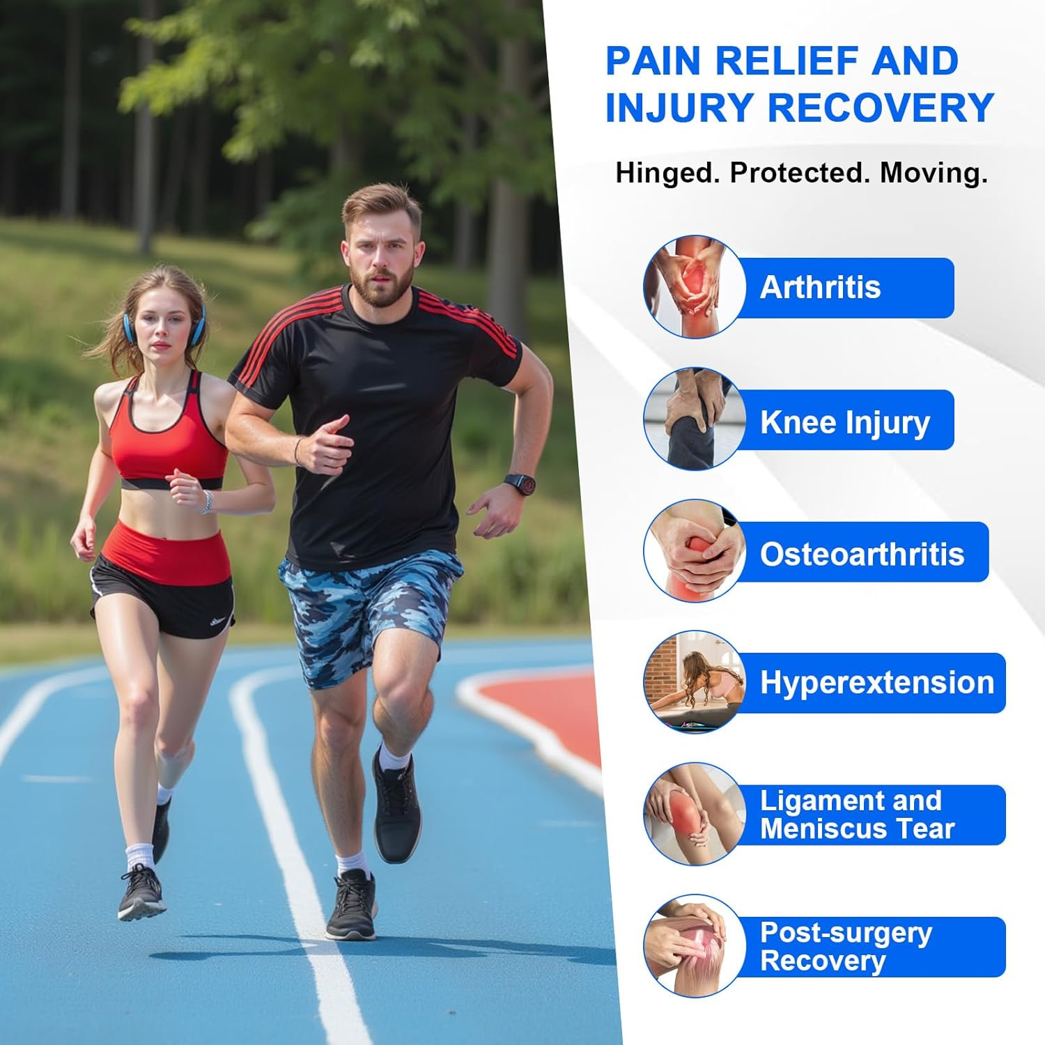 Hinged ROM Knee Brace, Post Op Knee Immobilizer with Side Stabilizers, Medical Orthopedic Support for ACL MCL PCL (L) image number 5