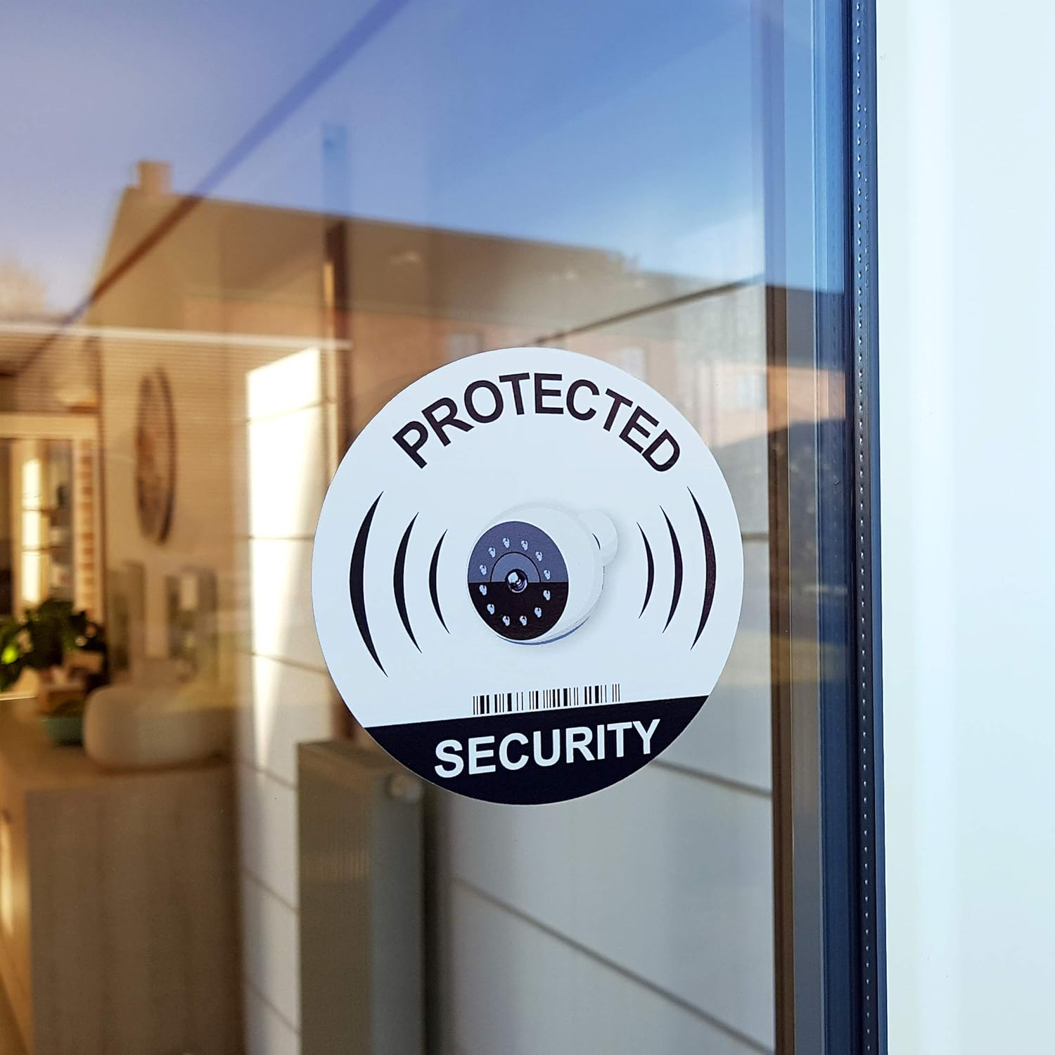 8 round IP Security Camera Stickers - 95Mm - Indoor & Outdoor - Deterrent for Thieves image number 4