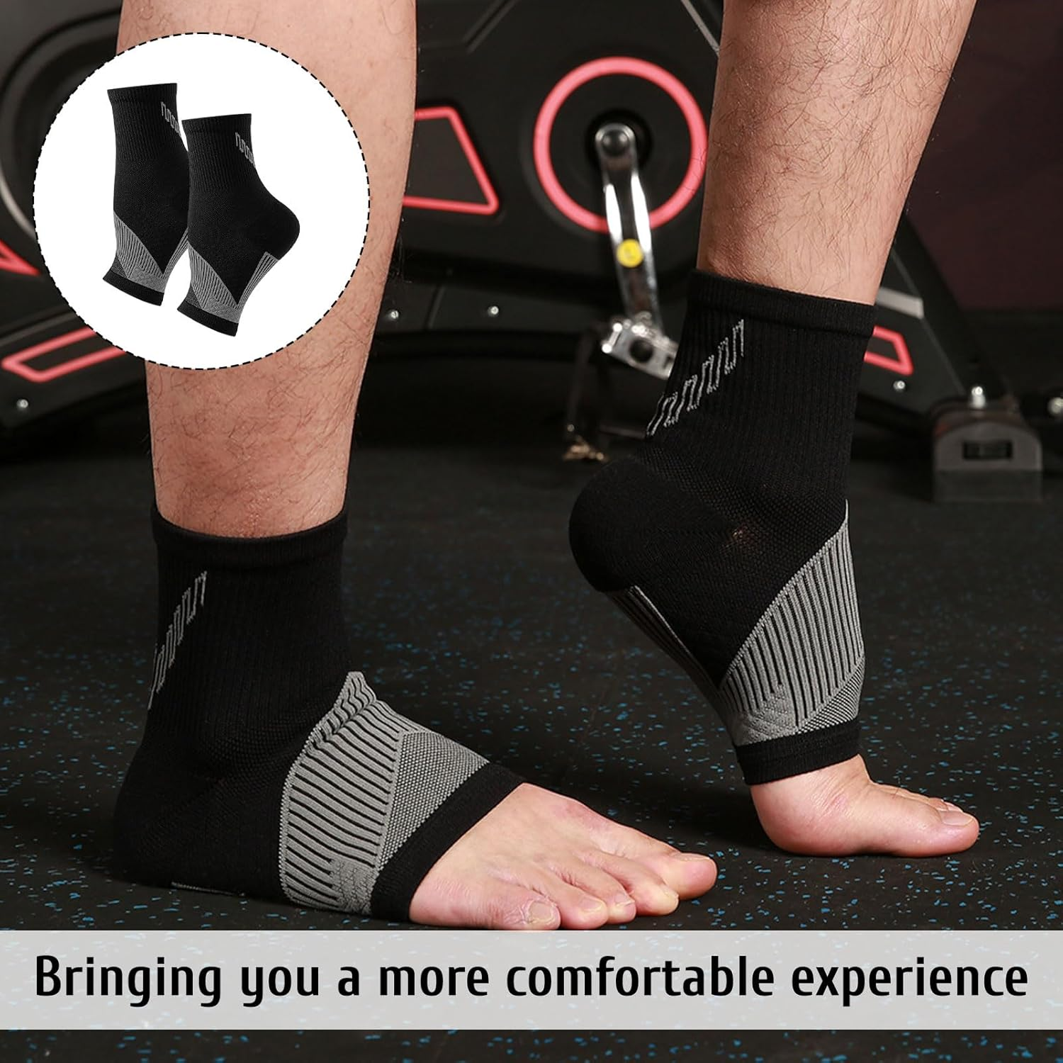 ​​Ankle Brace Support, 3 Pairs Plantar Fasciitis Socks, Ankle Support Brace, Ankle Compression Sleeve Socks for Women and Men, Eases Swelling Heel Spurs and Tendinitis, Increases Circulation (M)​ image number 5