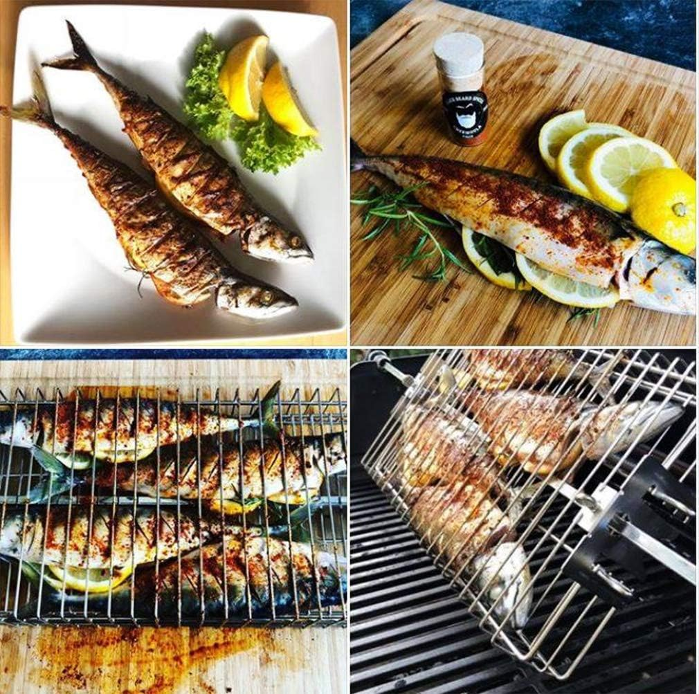 Onlyfire 6042 BBQ Stainless Steel Flat Spit Rotisserie Grill Basket for Any Grill, Fits 1/2" Hexagon, 3/8" Hexagon, 3/8" Square&5/16" Square Rotisserie Spit Rods image number 3