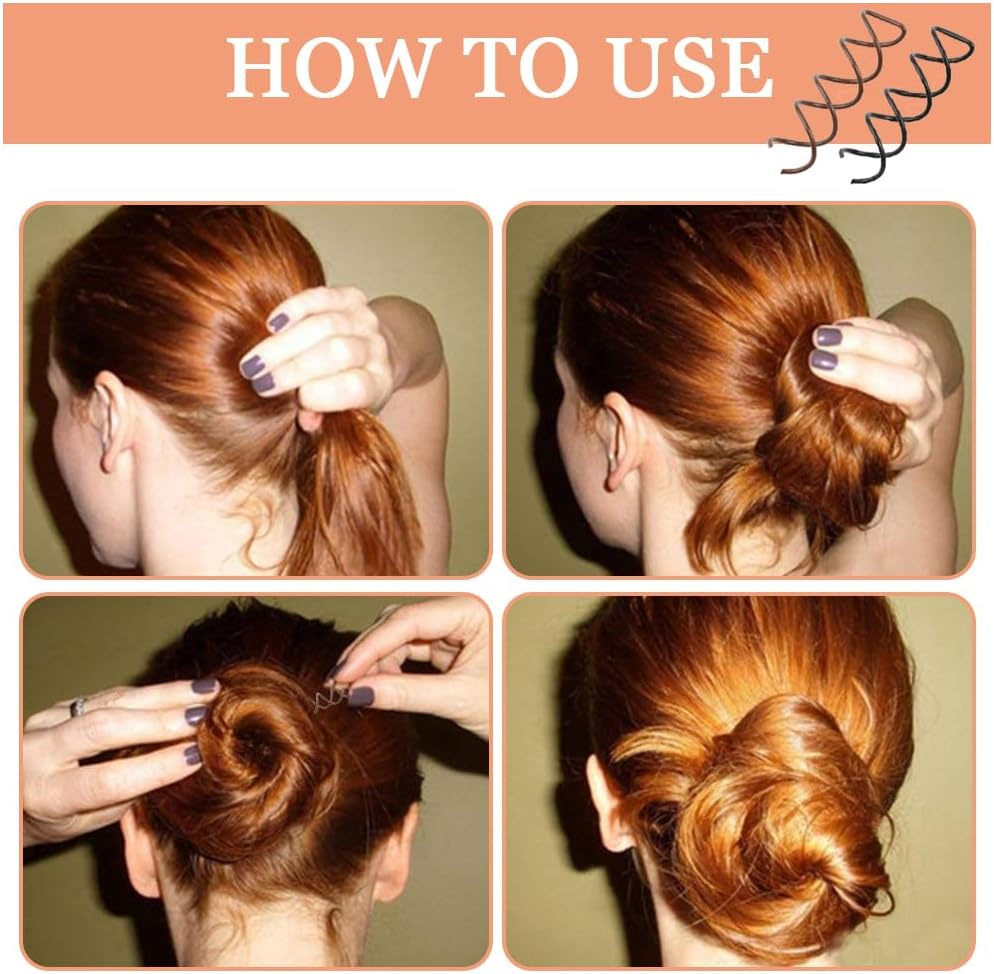 TRKETK Pack of 30 Spiral Hair Clips Spiral Pin Metal Bun Hairpin Spin Clip Spiral Pin for Hair Styling Twist Hair Clips Rounded Hair Clips for DIY Hair Style Girls and Women image number 4