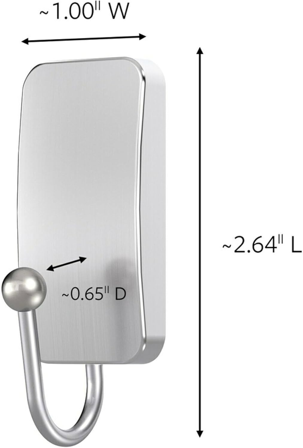 Command Bath Hook, Small, Satin Nickel, 1-Hook, 2-Small Water-Resistant Strips (BATH33-SN-ES) image number 6