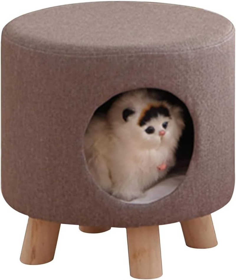 AIMALL Multi-Functional Wooden Cat Nest Stool with Soft Cushion and Three Colours (13.4 X 13.8 Inches)