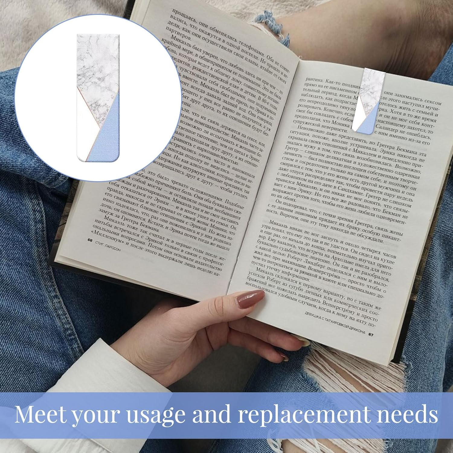 Magnetic Bookmarks, 20Pcs Magnetic Bookmark, Magnet Page Markers, 10Pcs Morandi Color and 10Pcs Advanced Marble Texture Magnetic Bookmarks for Teachers, Students, Book Lovers, Office image number 2