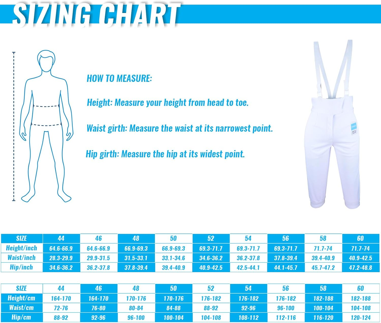 Fencing Uniform Suit - Classic Fencing Pants for Men - Fencing Breeches for Foil Epee Sabre image number 1