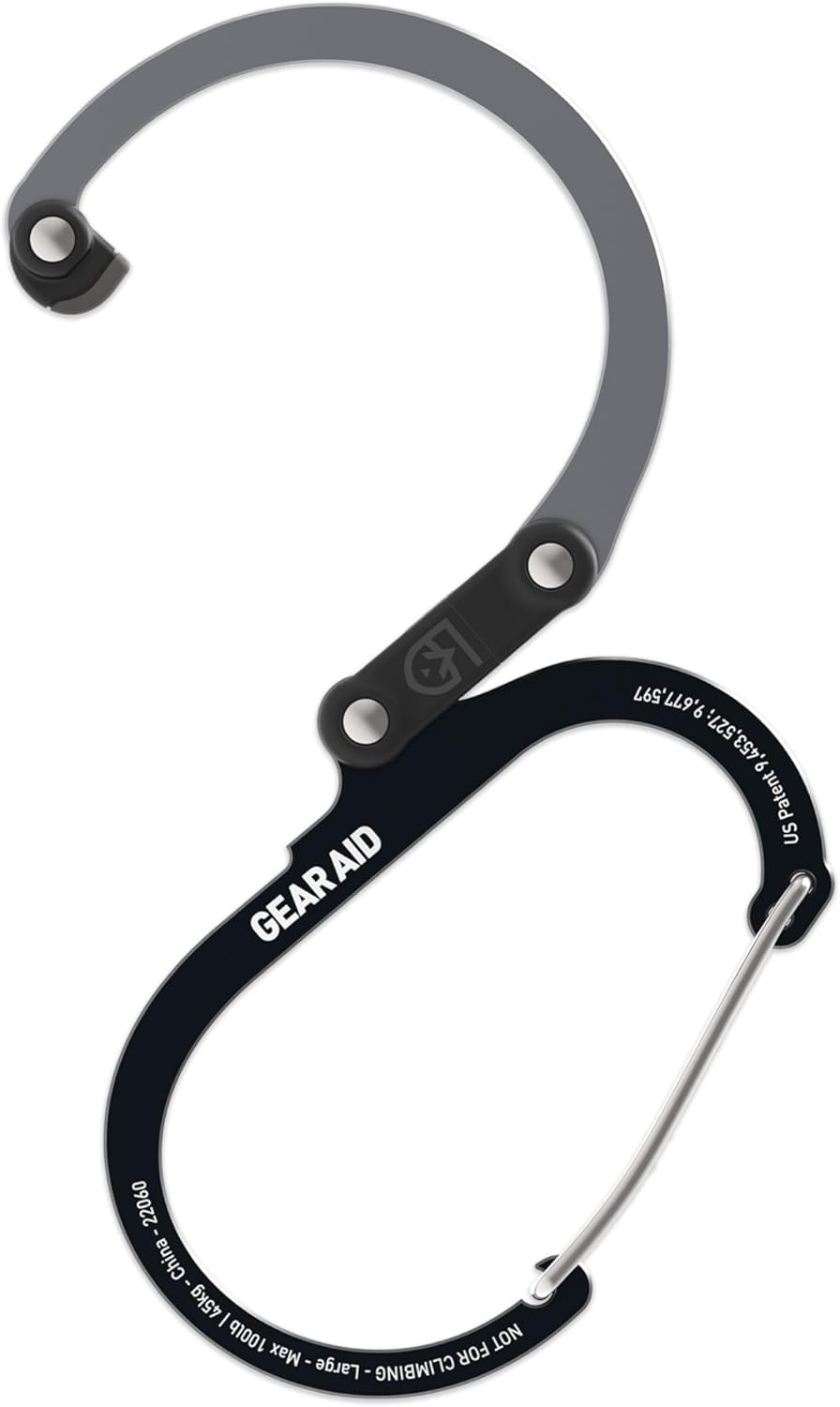 GEAR AID HEROCLIP Carabiner Gear Clip and Hook (Large) for Camping, Backpack, Organization, and Garage image number 6