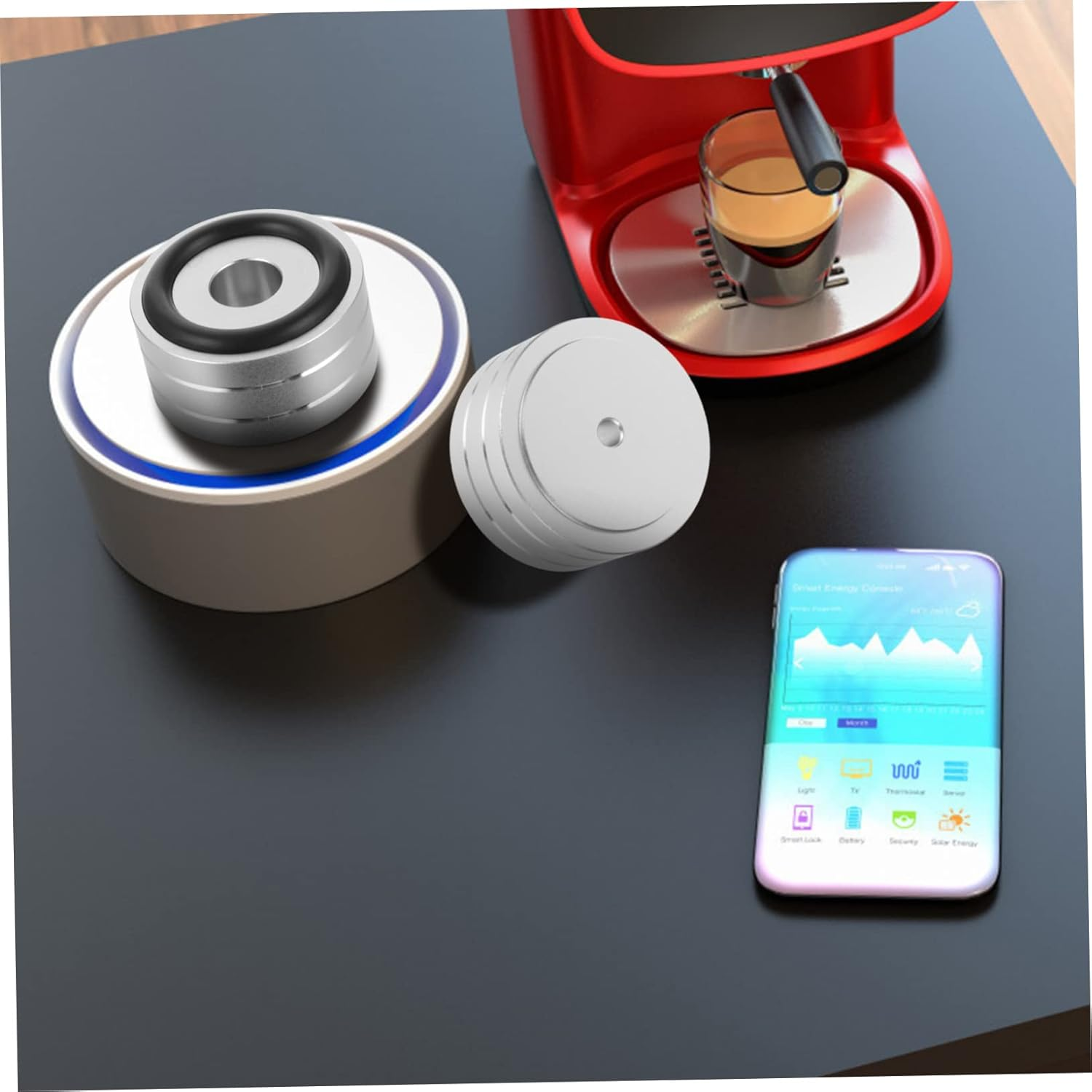 QUMIIRITY 2Pcs Silver Small anti Vibration Amplifier Feet Pads Aluminium Alloy Isolation Speaker Base Pads for Hifi Audio Equipment and Cd Players in Home Audio Systems image number 4