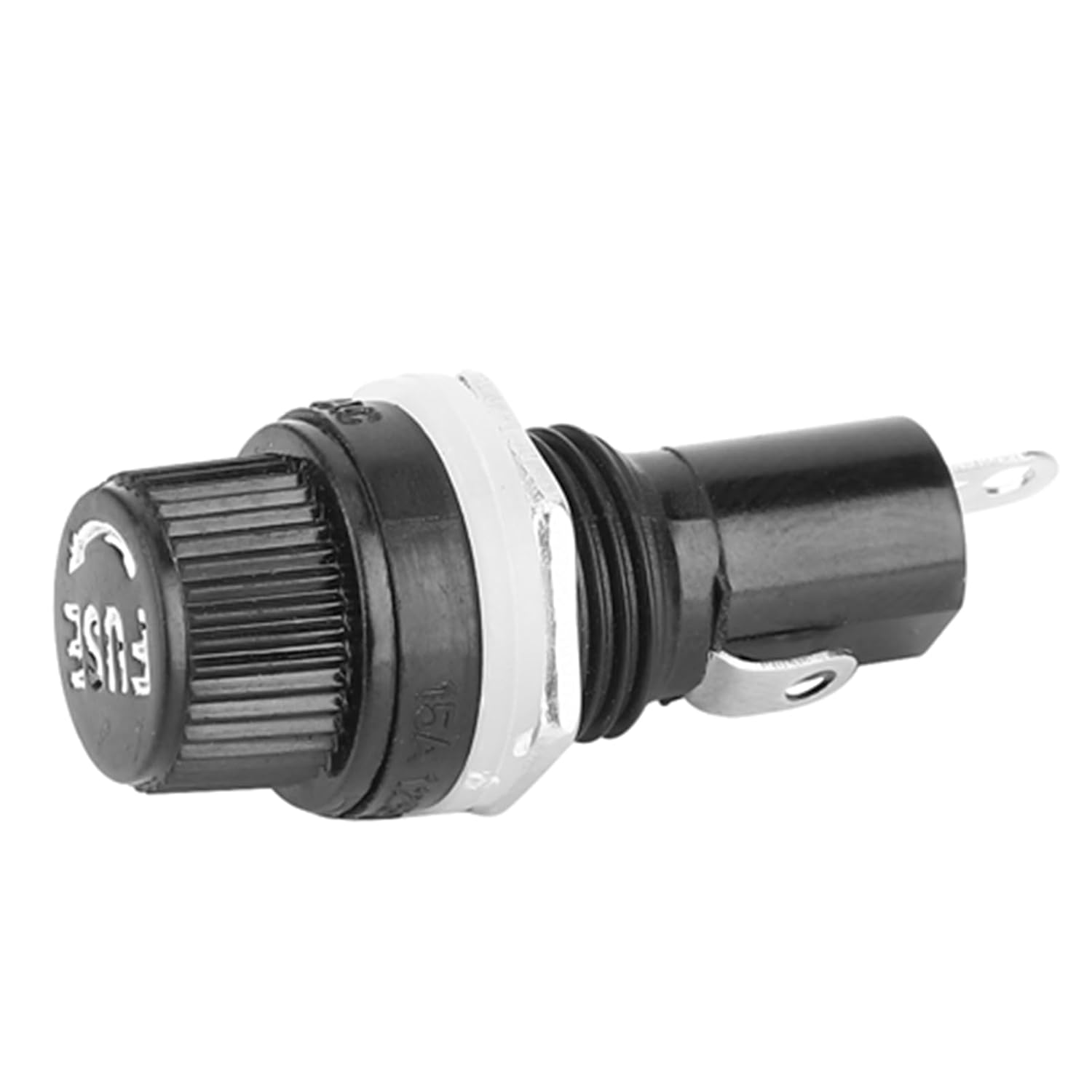 EVTSCAN 20Pcs Panel-Mount Fuse Holder, for 5X20 Mm Glass Tube Fuse, 15A 125V AC / 10A 250V AC, with Screw Cap and Solder Lugs, Tin-Plated Brass Contact image number 1