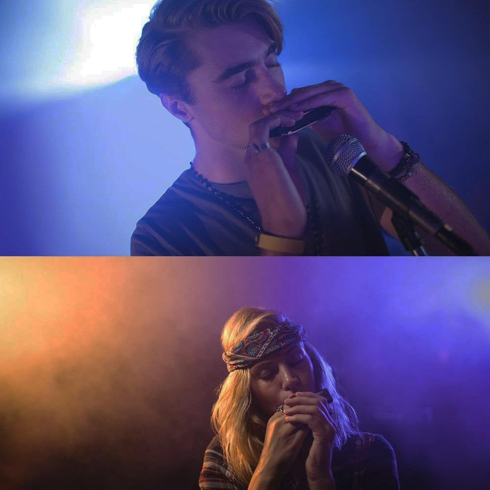 Top Harmonica with 10 Holes Blues Diatonic and Kazoo Musical Instruments with 5 Flute Diaphragm,Mouth Harmonica Organ Key of C for Kids,Students,Beginners, Professional image number 1