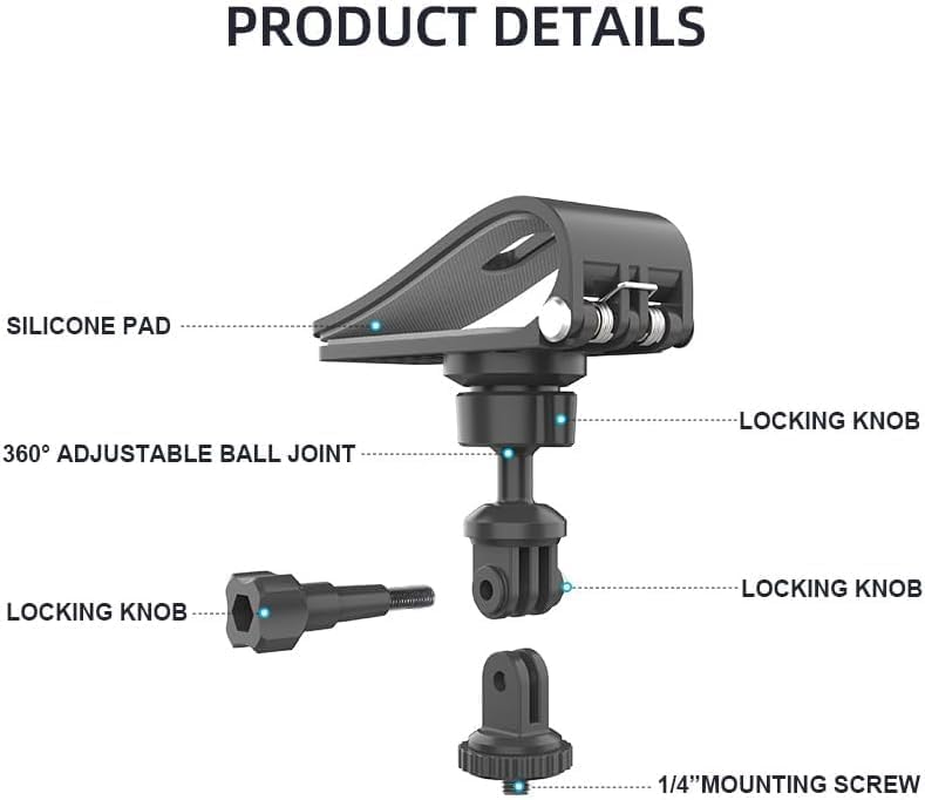 Car Sun Visor Clip Mount Compatible with Gopro Hero 13 12 11 10 9 8 7 6 5 Session Insta360 Osmo Action and Most Action Camera