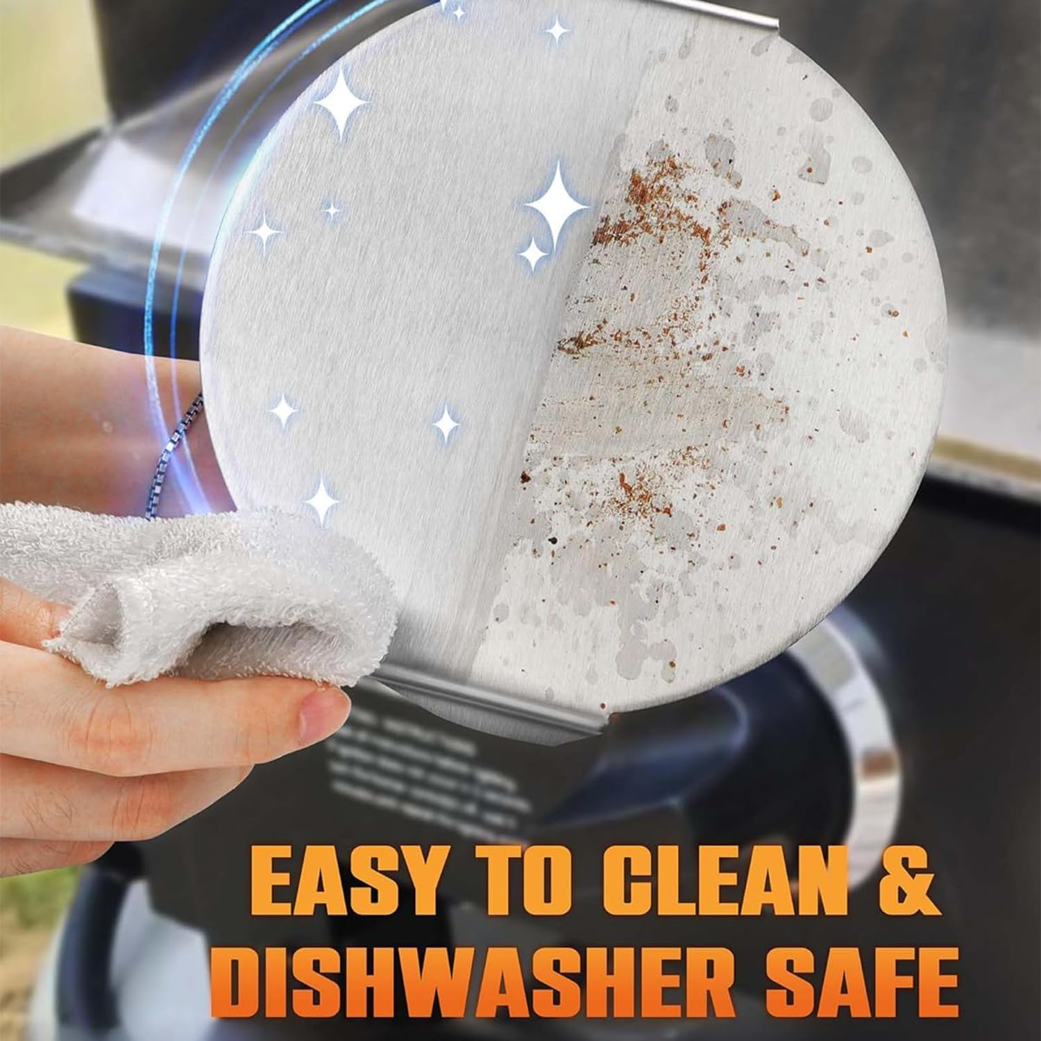 Grillpress BBQ Smash Burger Press Heavy Duty, 14Cm round Stainless Steel Patty Smasher with Heat-Resistant Silicone Handle for Juicy Hamburgers, Chicken, Paninis & Sandwiches