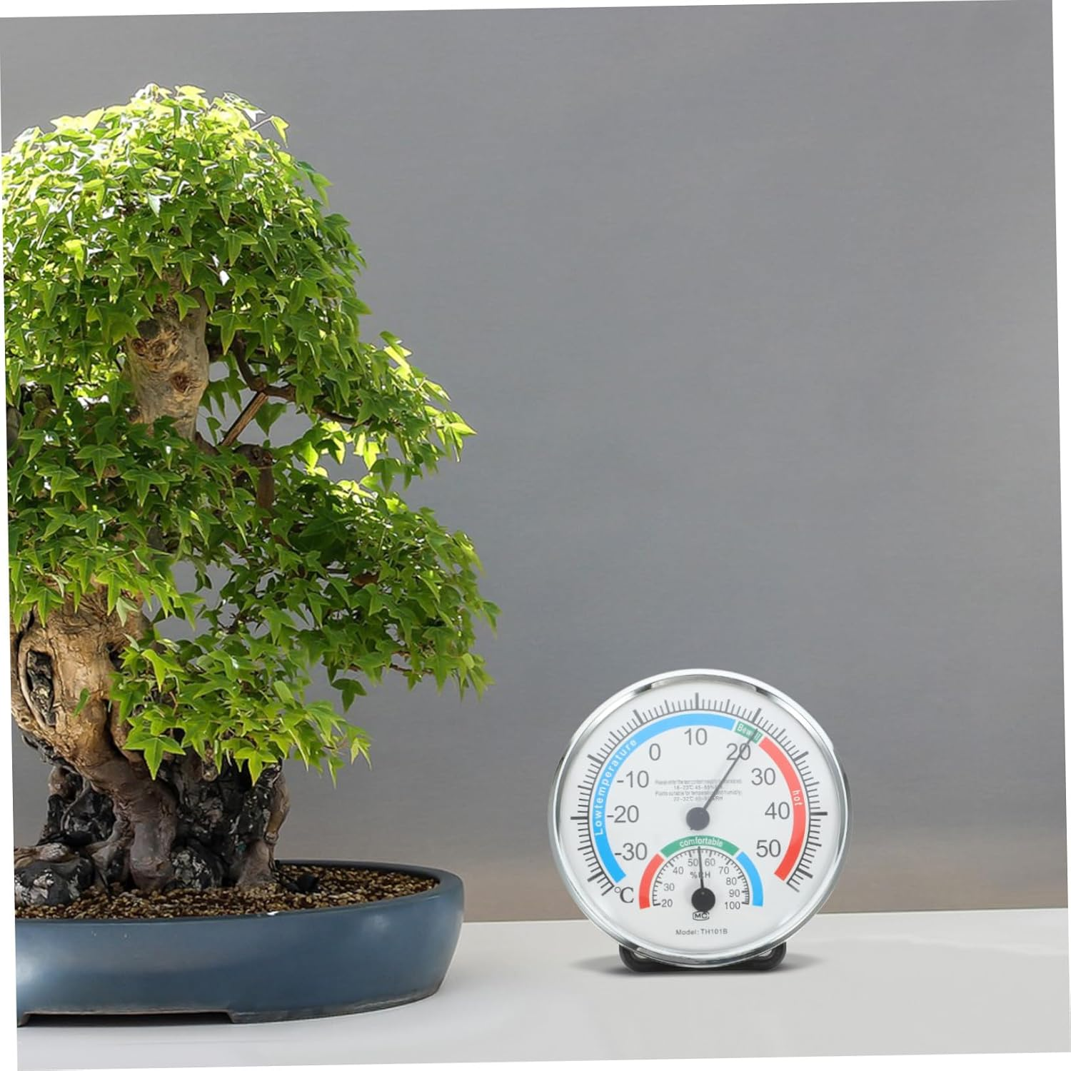 Indoor Outdoor Thermometer and Hygrometer Wall-Mounted Temperature Humidity Gauge with Hanging Hook and Foldable Stand for Home image number 2