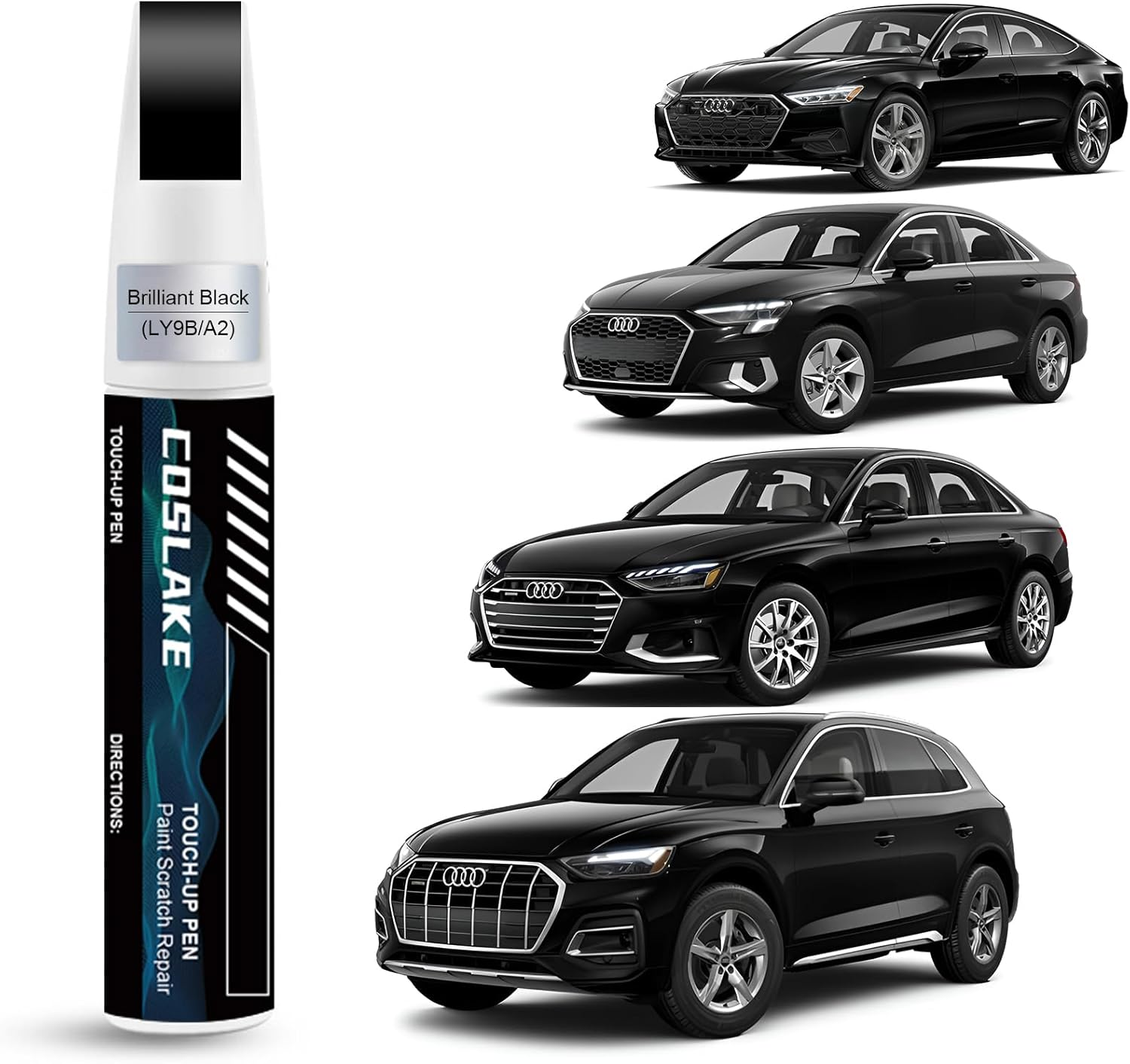 Car Touch up Paint(Florett Silver Metallic(Lz7G/L5)) for Audi, Car Paint Scratch Repair Kit, Quick & Easy Solution to Repair, 2 in 1 Scratch Remover Pen with Color-Matched