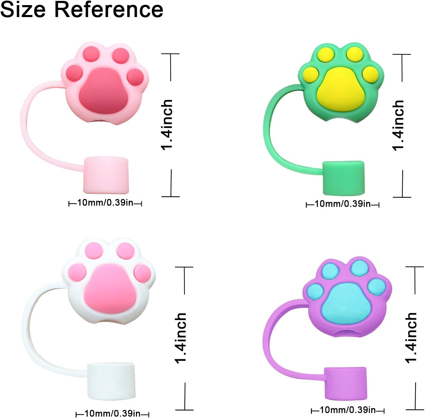 8Pcs Straw Cover Cap for Stanley Cup, Silicone Straw Topper Compatible with Stanley 30&40 Oz Tumbler with Handle(Bear) image number 3