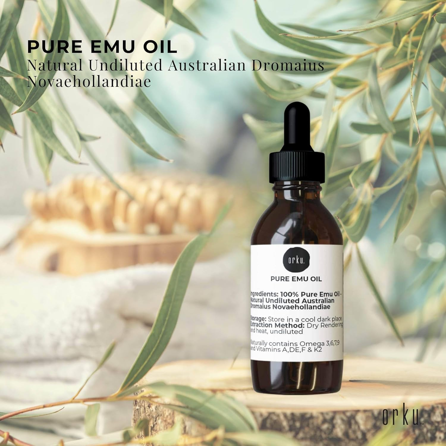 Orku 25Ml Pure Emu Oil with Dropper - Undiluted Natural Dromaius Novaehollandiae image number 2