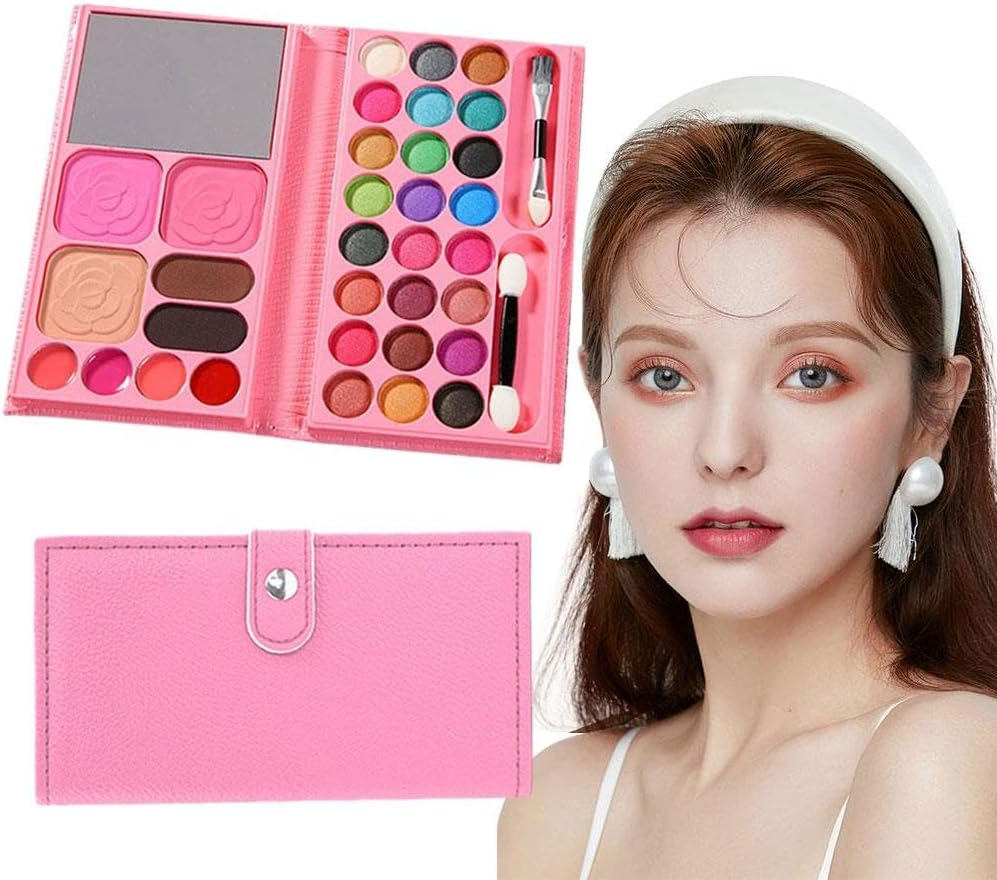 All in One Makeup Kit, 24 Eyeshadow, 4 Lip Glosses, 3 Blushers, 2 Powder, 2 Brush, 1 Mirror, Professional Make up Kit for Women, Kids and Beginner Gift image number 2