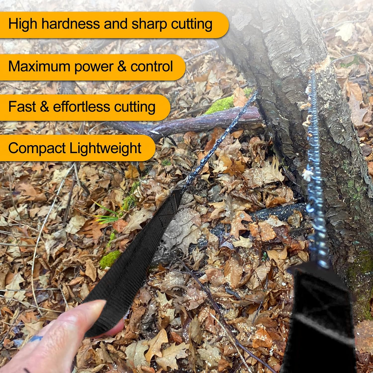 SPEEDWOX Pocket Chainsaw 36 Inch with 48 Teeth Hand Saw Folding Saw Camping Wire Rope Hand Chain with Storage Bag for Camping Hiking image number 3