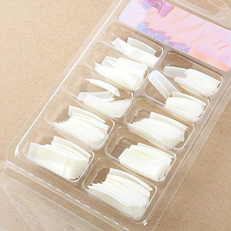 100 Pcs Black DIY Acrylic Gel French Nail Art Colored French Tips False Nail Tips False Nails Accessories