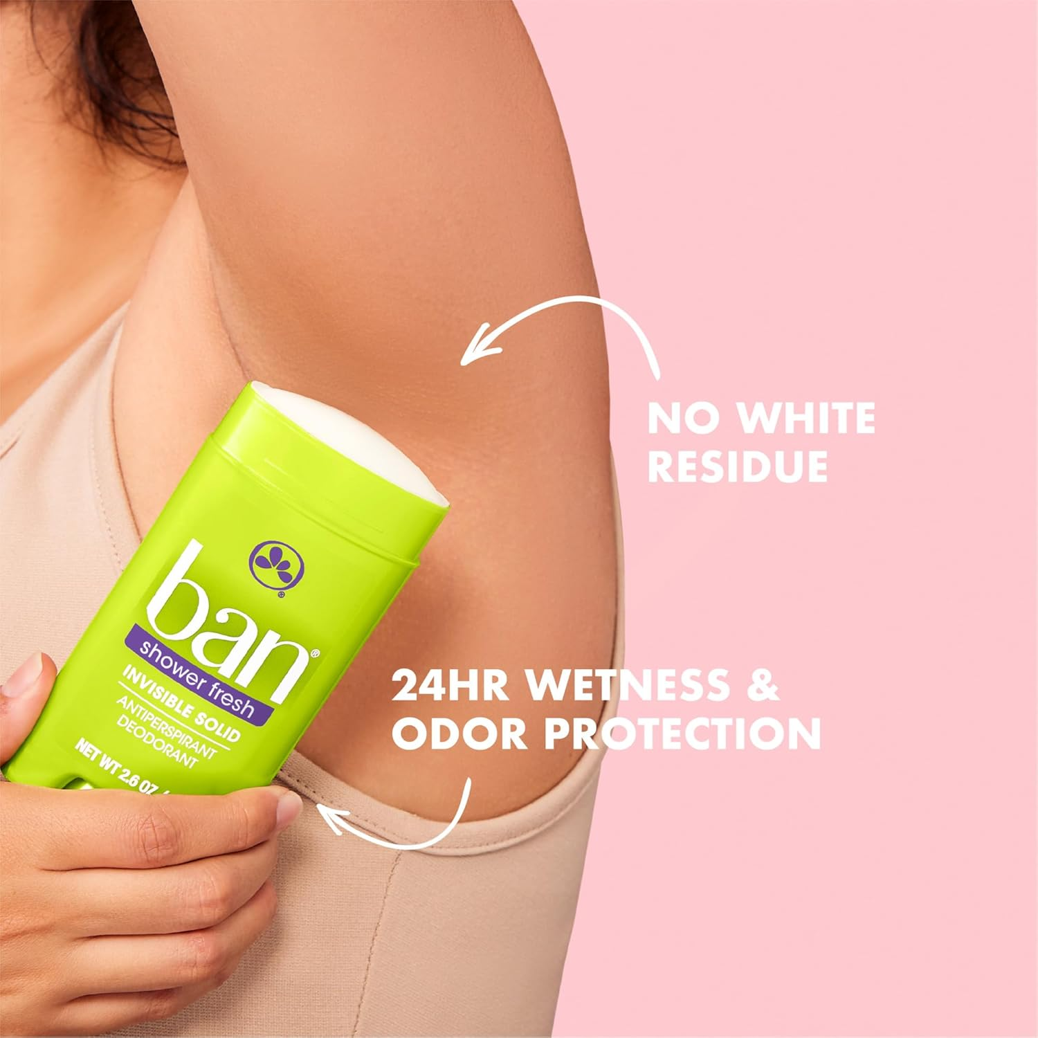 Ban Antiperspirant Deodorant Invisible Solid Shower Fresh 2.6-Ounce (Pack of 4) image number 5