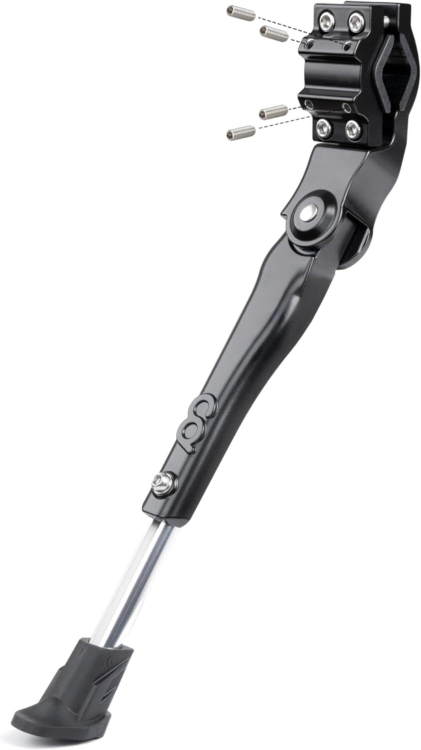 Cyclingdeal Adjustable Bicycle Kickstand Rear Mount Type - for Mountain Bikes MTB & 700C Road Hybrid Bikes 24&rdquo; to 29&rdquo; or 16" to 20" Kids Bikes - Premium Quality Aluminium Alloy with New Clamp Design image number 6