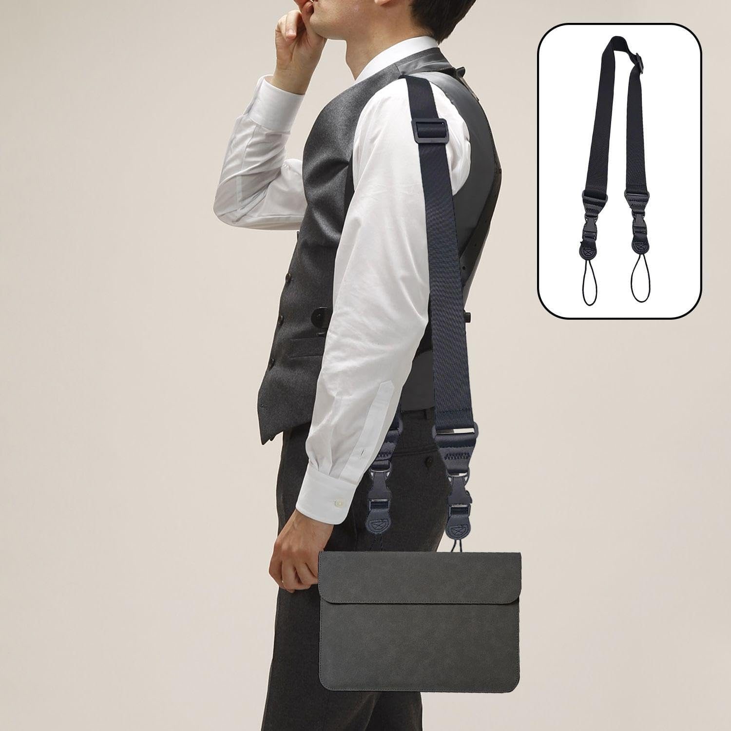 CHROMACRAFT Pack of 2 Tablet Straps, Adjustable Shoulder Straps, Portable Straps, Nylon Straps, Suitable for Tablets, Bags, Cameras image number 4